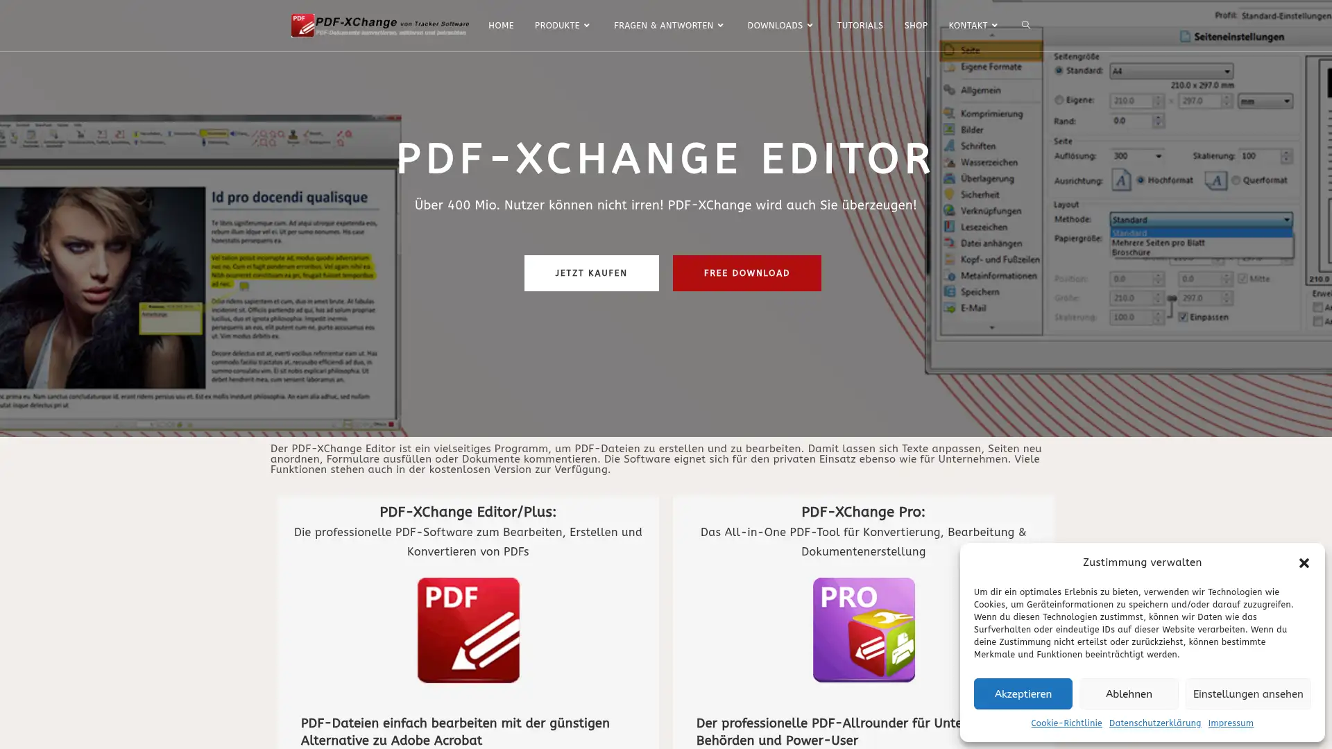 pdf-xchange.de screenshot