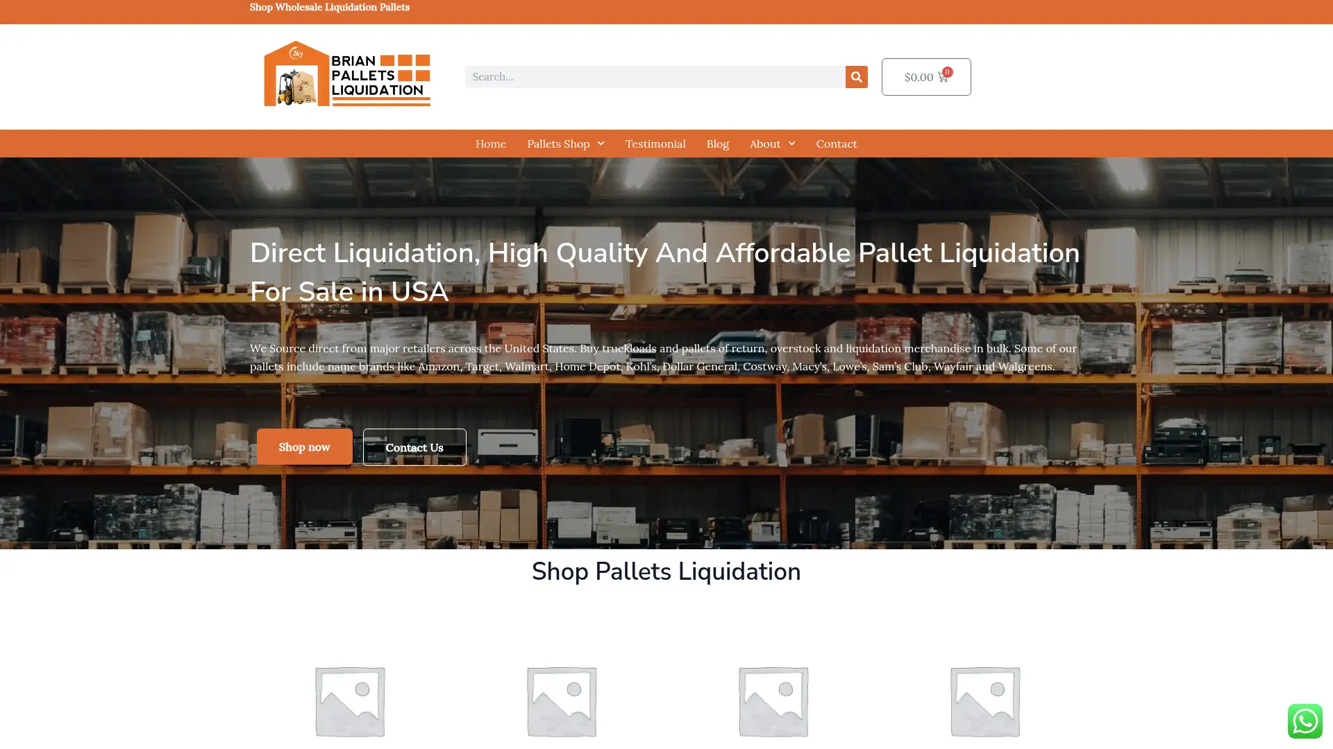 brianpalletsliquidation.com screenshot