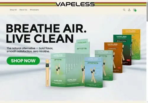 vapeless.com screenshot