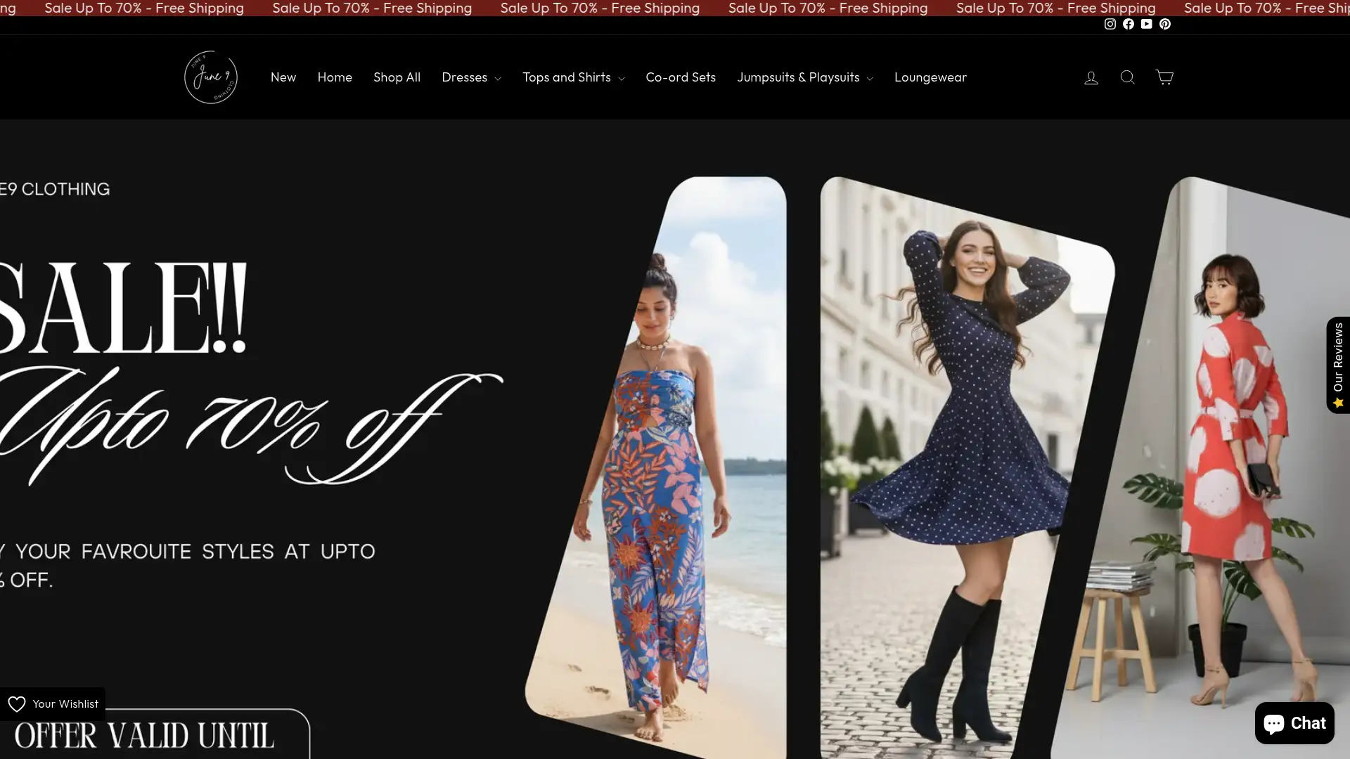 june9clothing.com screenshot