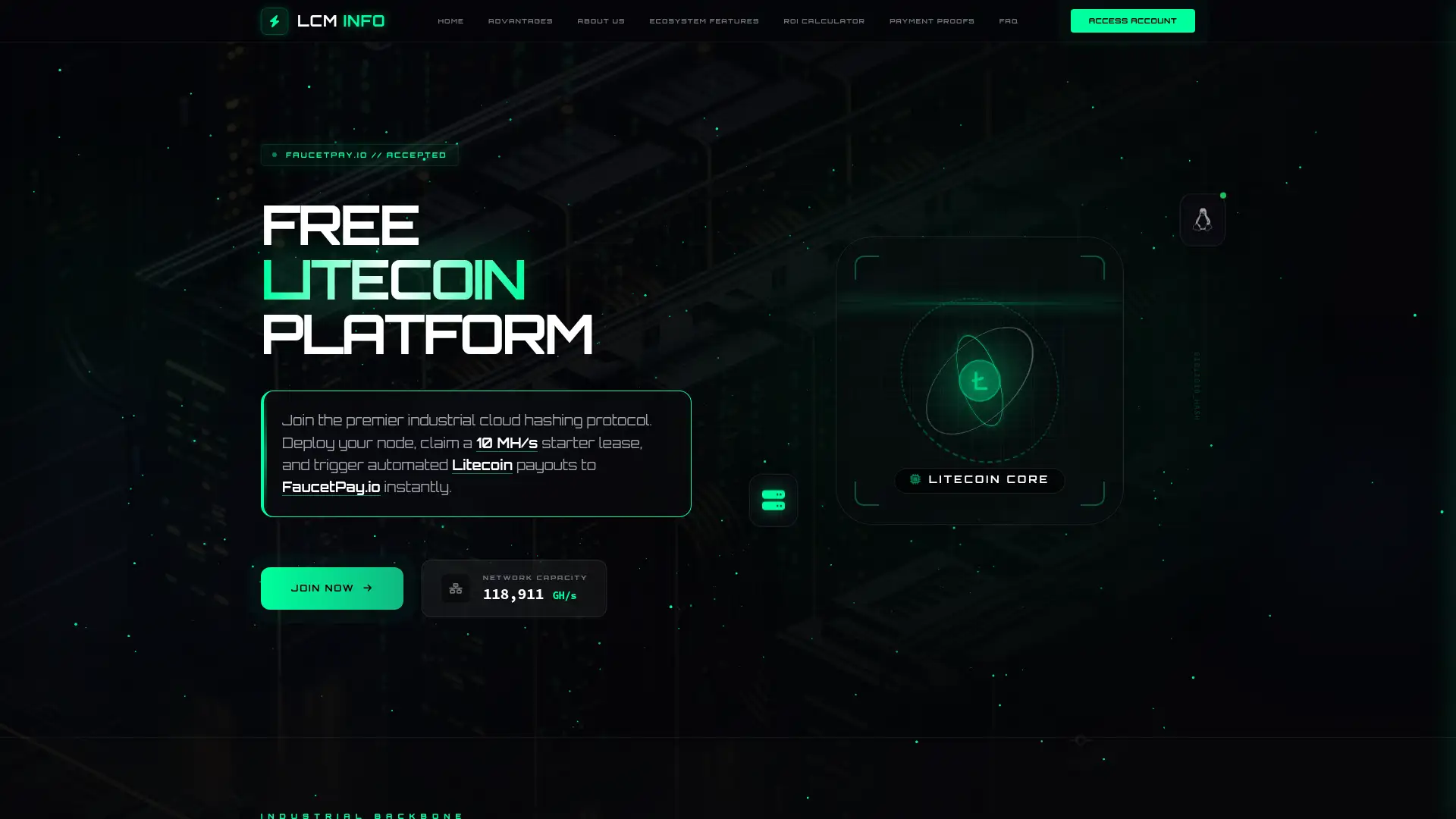 litecloudmine.info screenshot