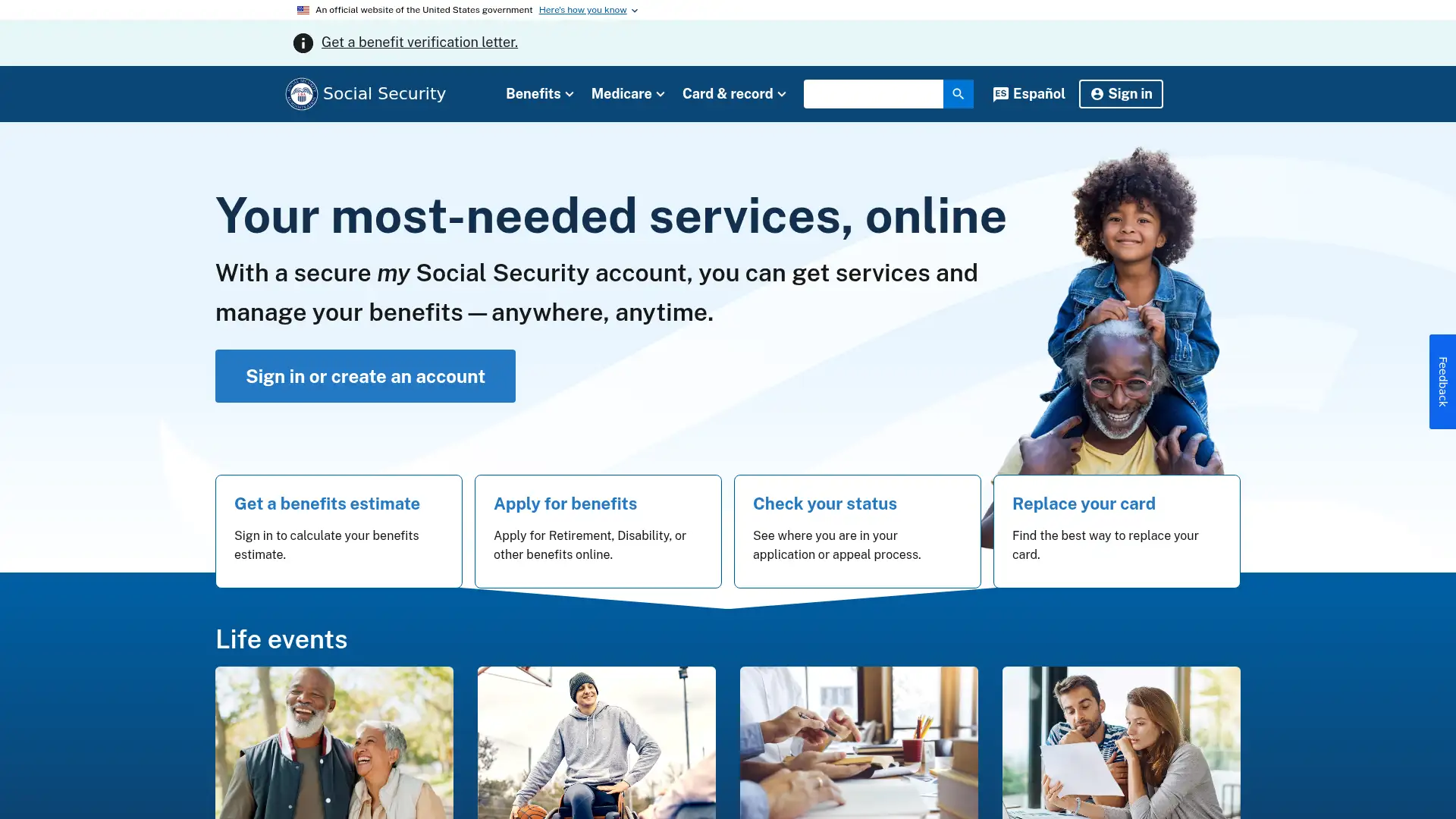 secure.ssa.gov screenshot