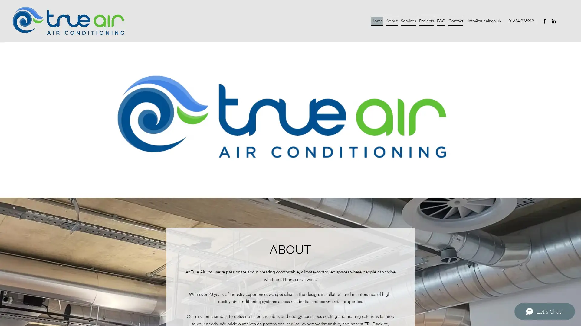 trueair.co.uk screenshot