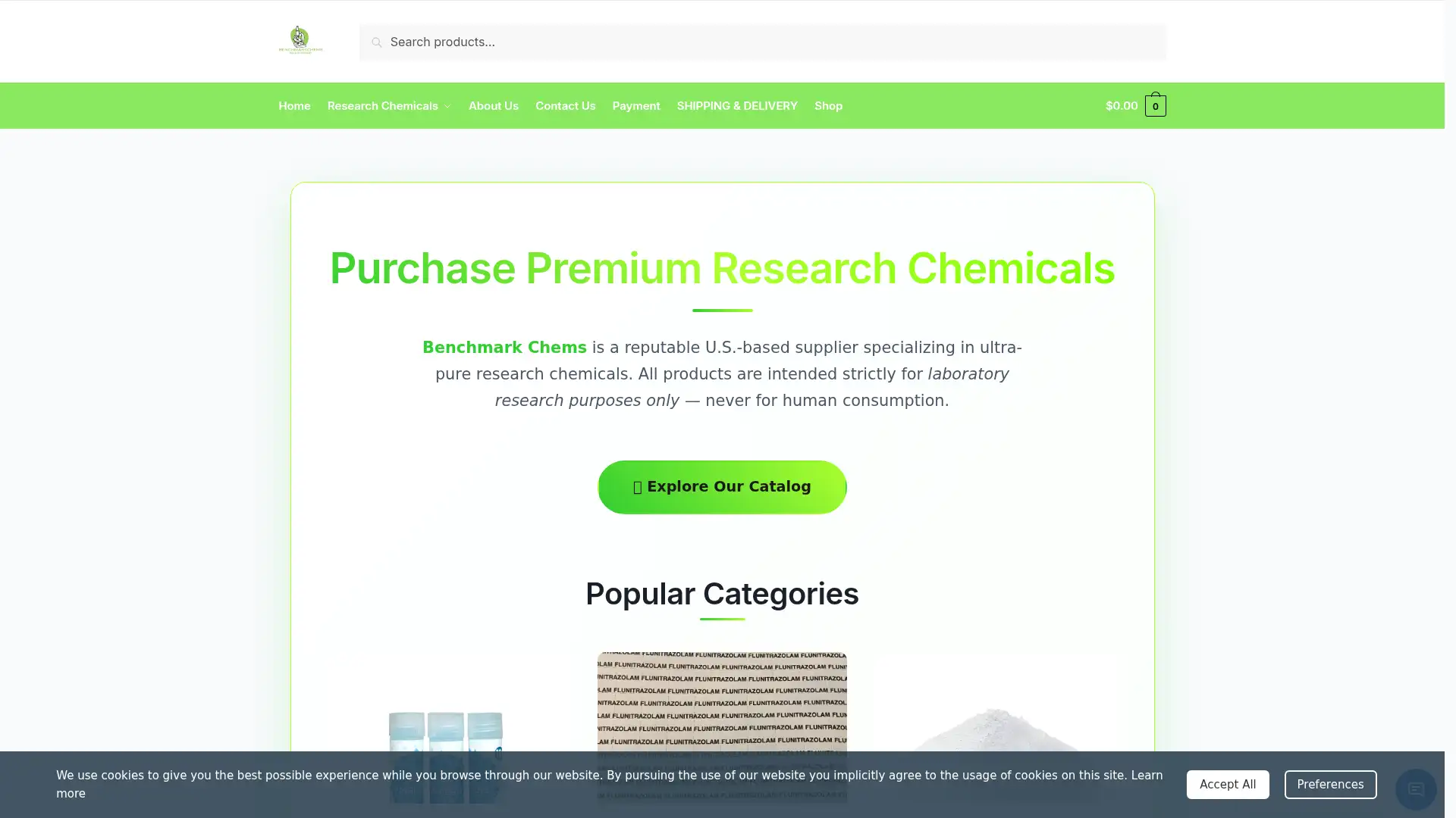 benchmarkchems.com screenshot