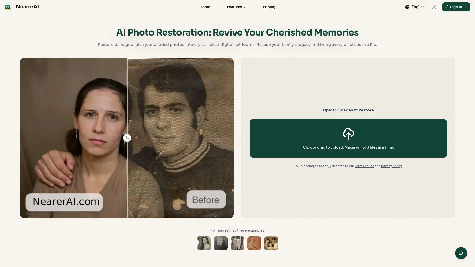 nearerai.com screenshot