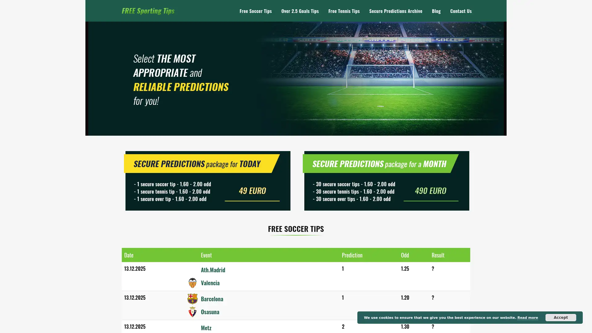 freesportingtips.com screenshot