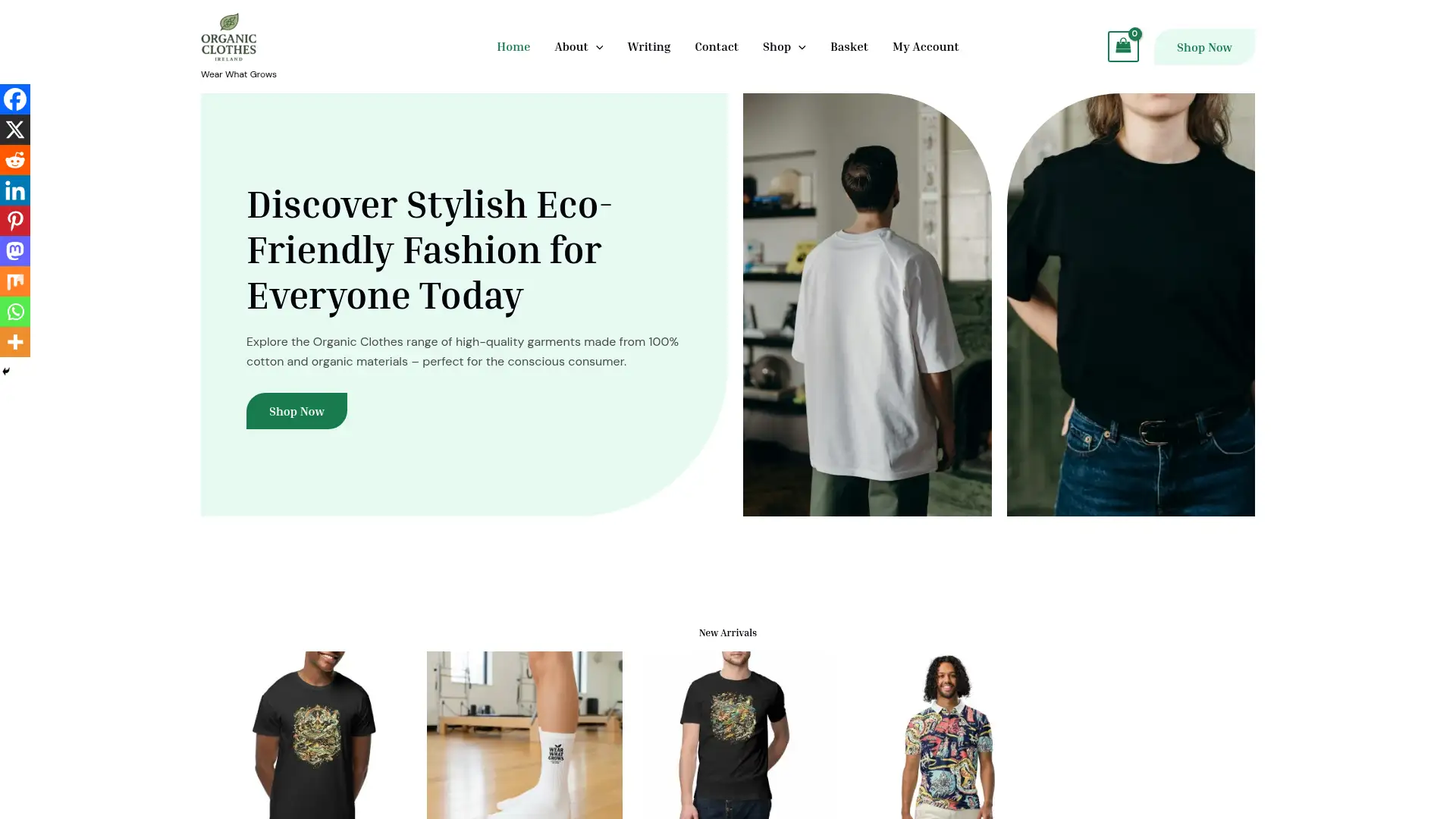 organicclothes.ie screenshot