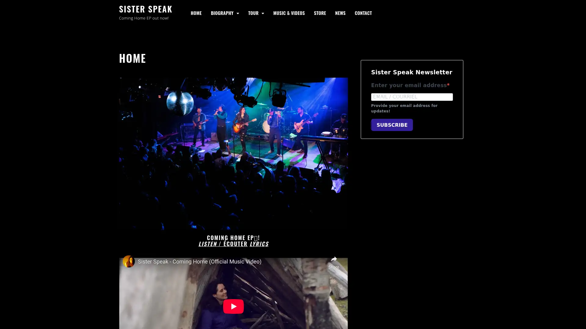 sisterspeakmusic.com screenshot