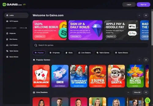 gains.com screenshot