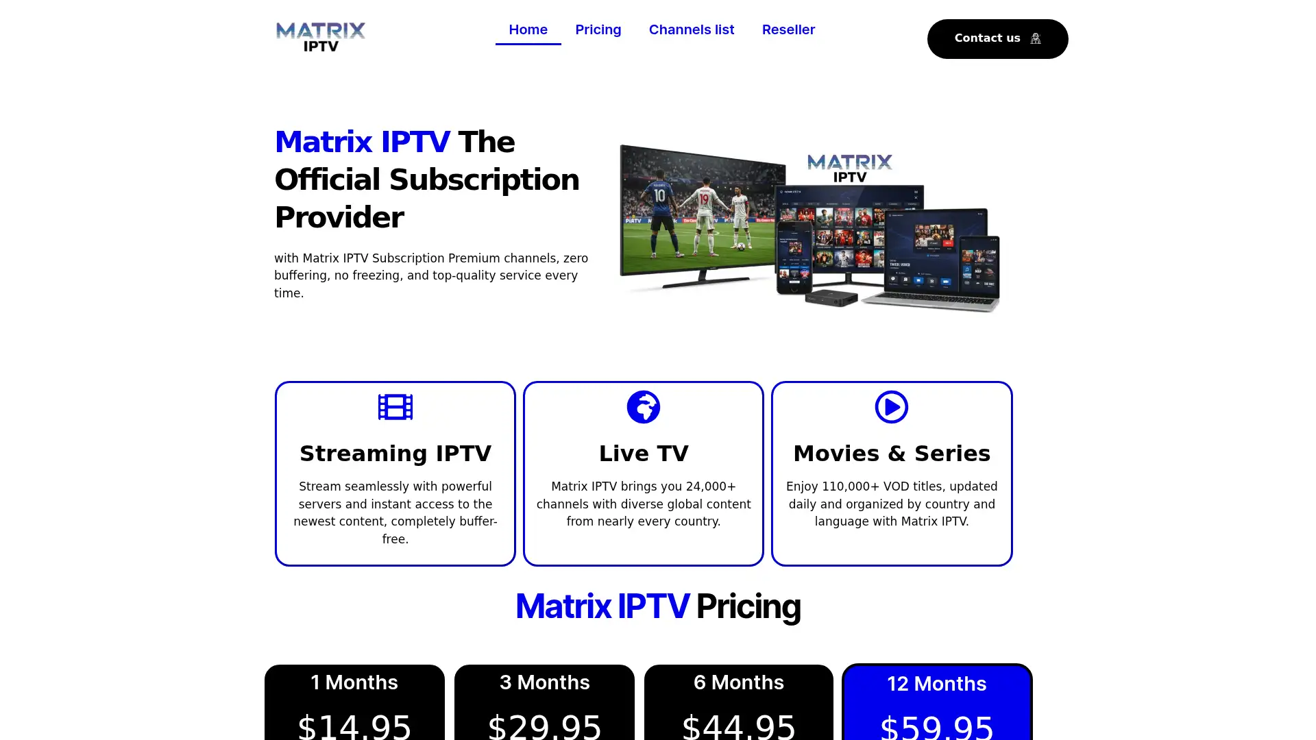 matrixiptv.store screenshot
