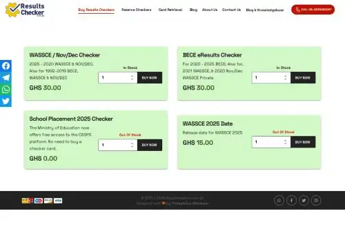 resultschecker.com.gh screenshot