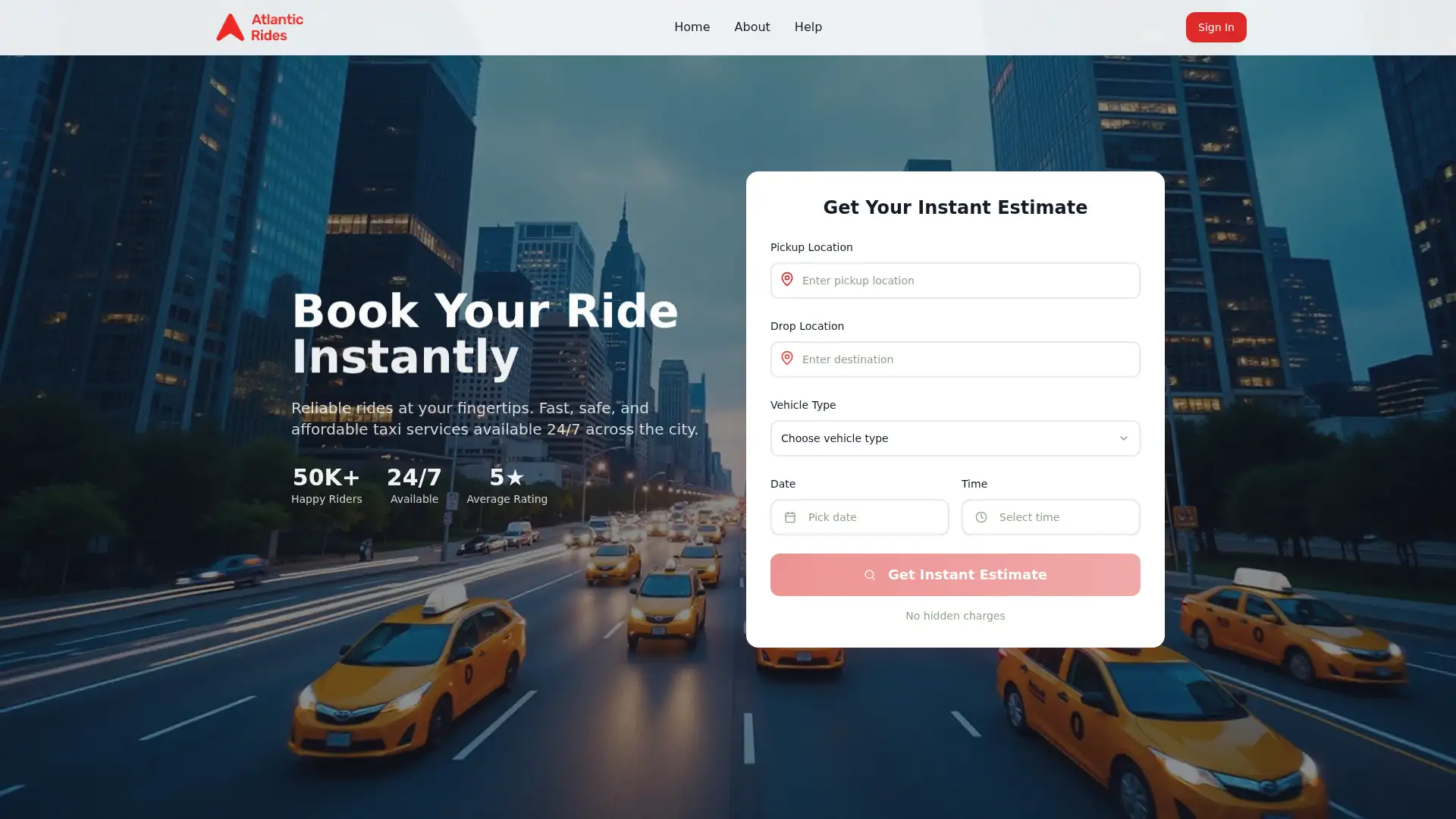 atlanticrides.ca screenshot