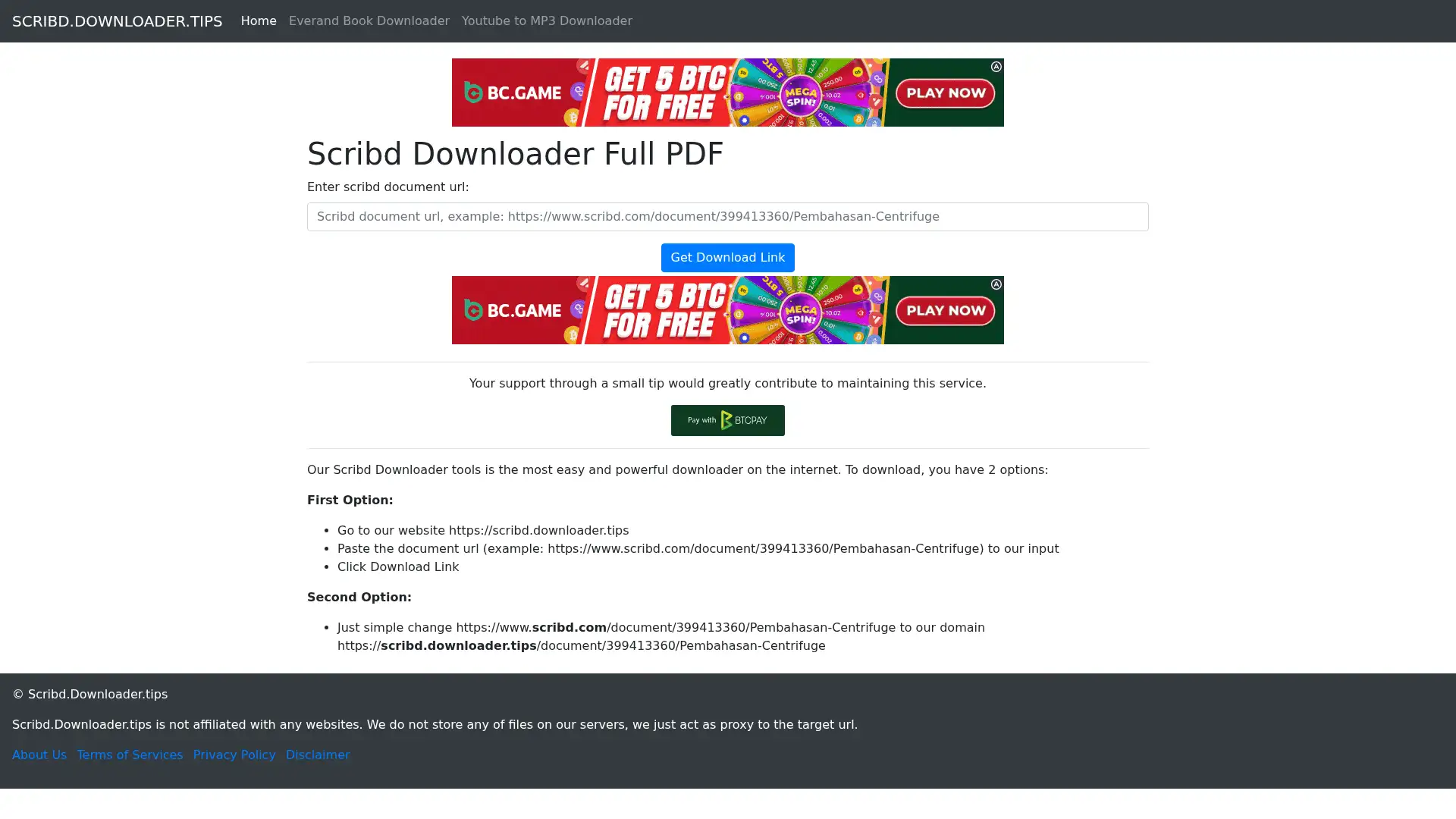 scribd.downloader.tips screenshot