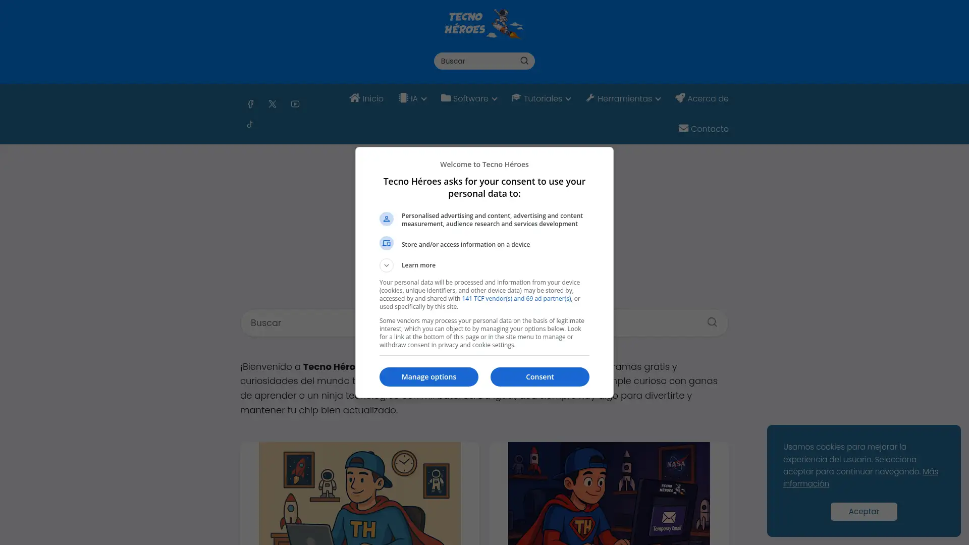 tecnoheroes.com screenshot