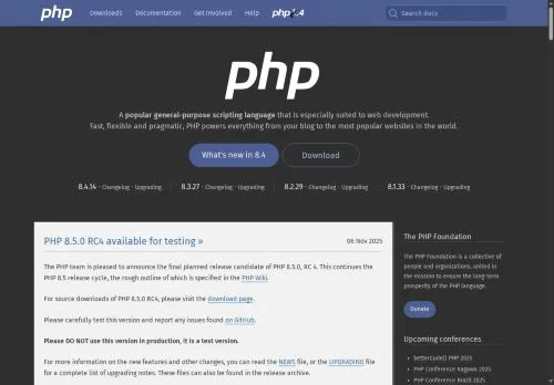 php.net screenshot