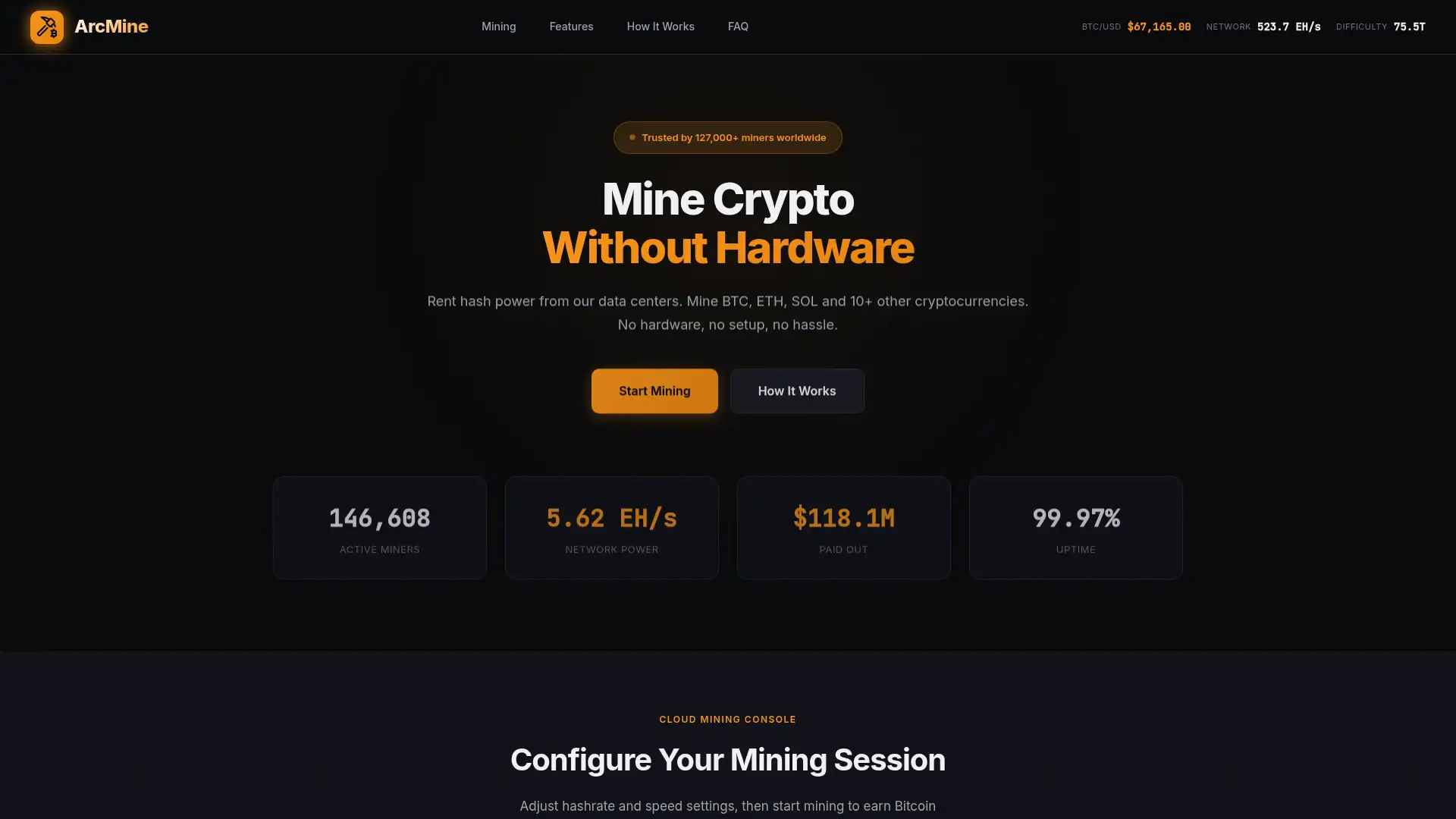 arcmine.io screenshot