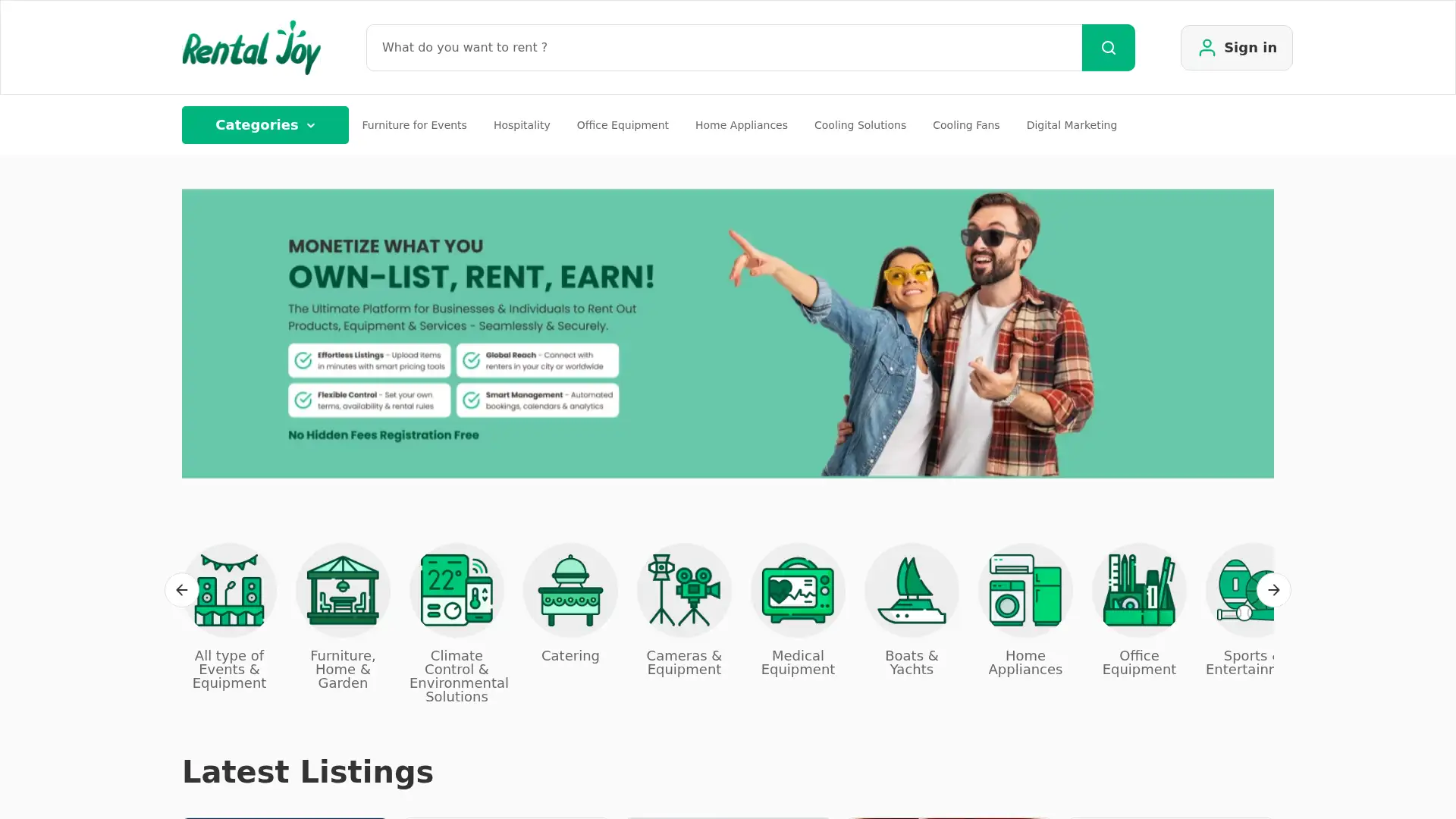 rentaljoy.com screenshot