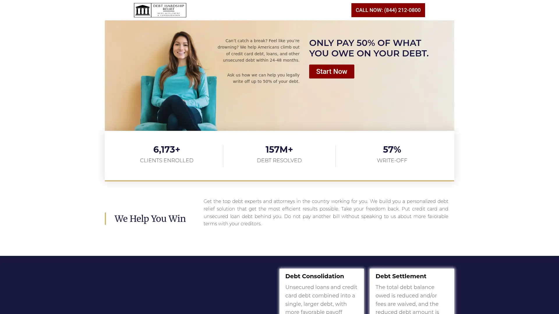 debthardshiprelief.com screenshot