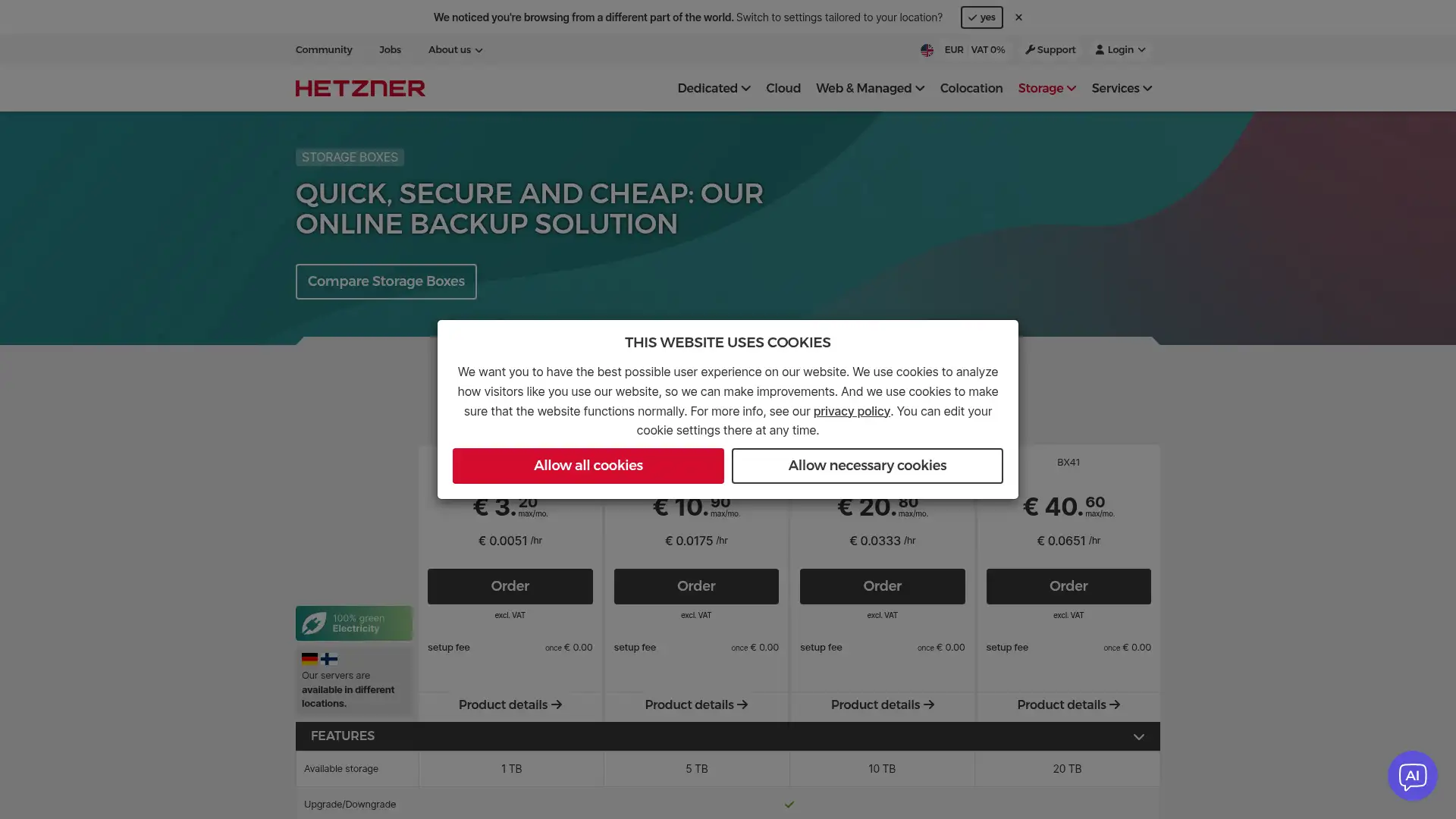 your-storagebox.de screenshot