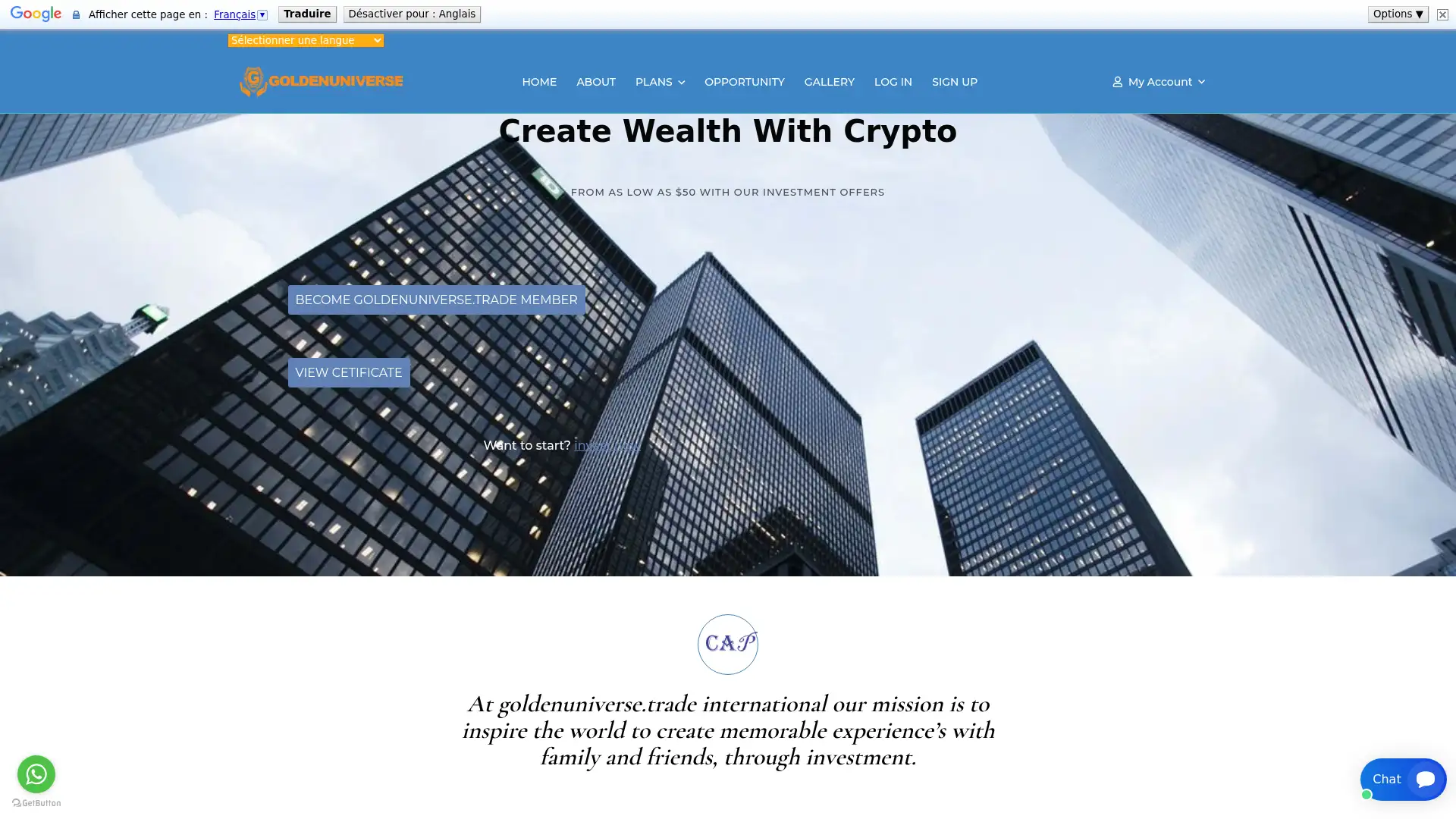 goldenuniverse.trade screenshot