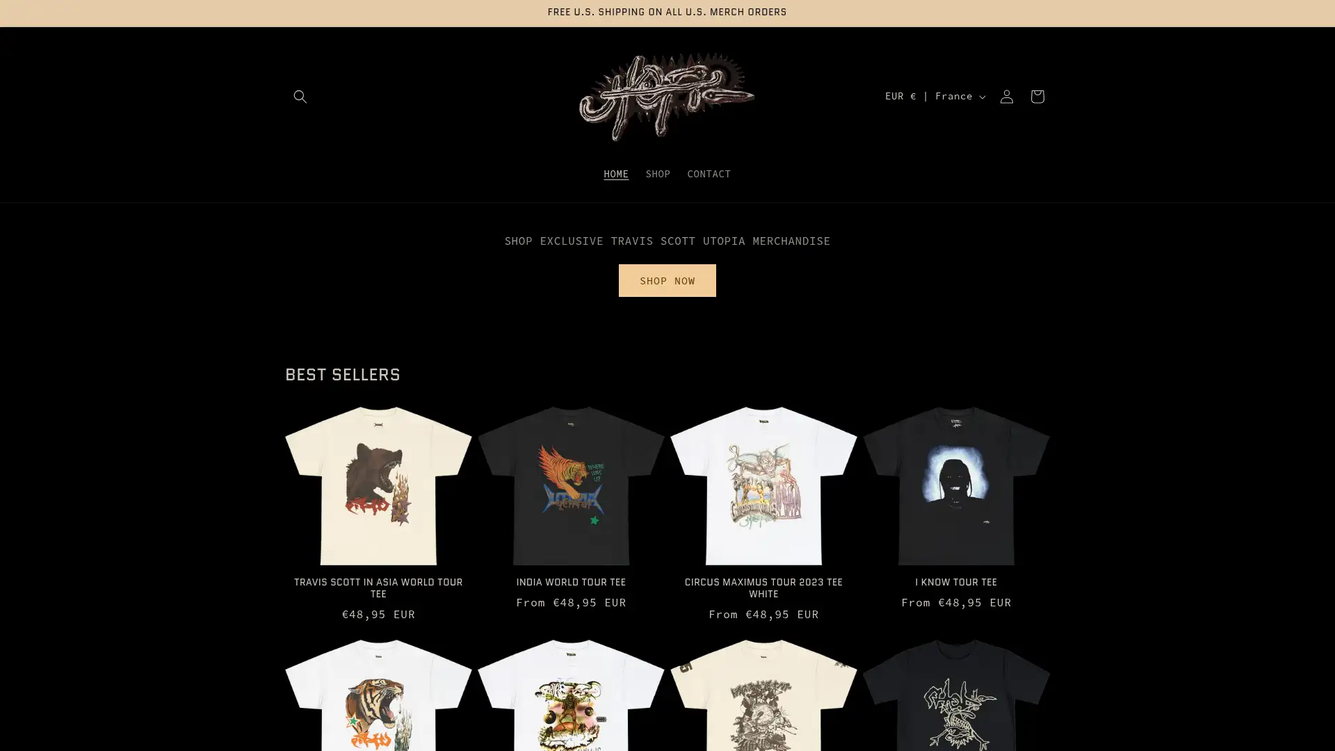 utopiamerchshop.com screenshot