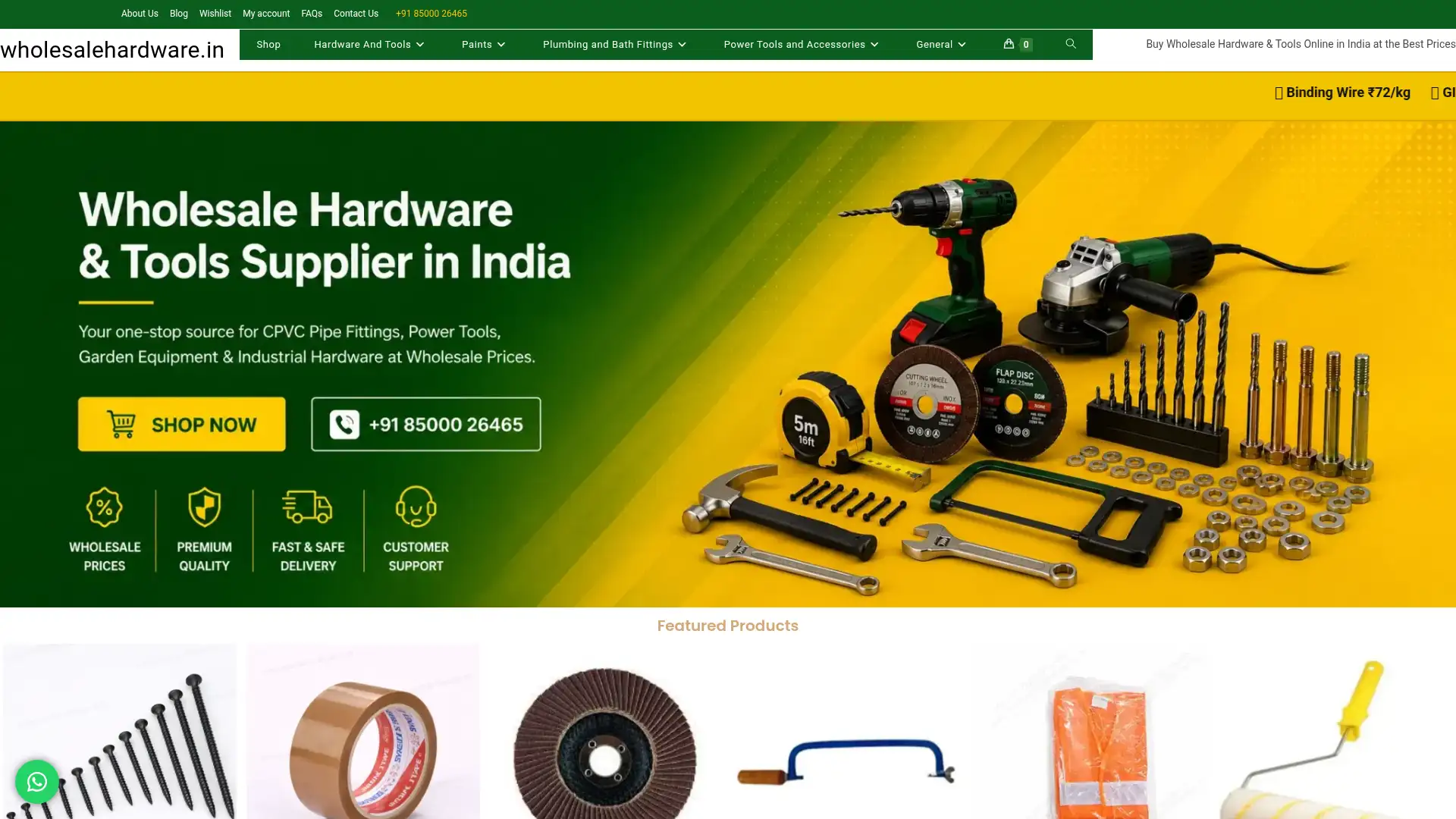 wholesalehardware.in screenshot