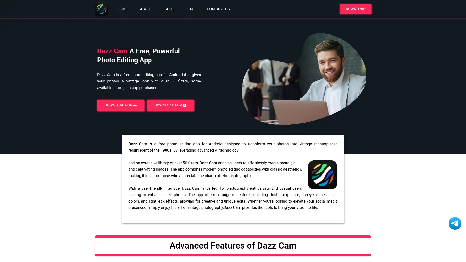 dazzcam.org screenshot