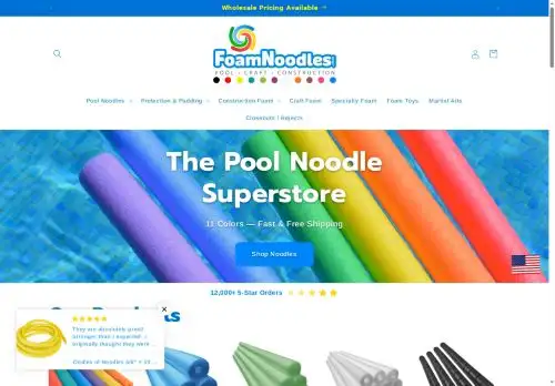 foamnoodles.com screenshot