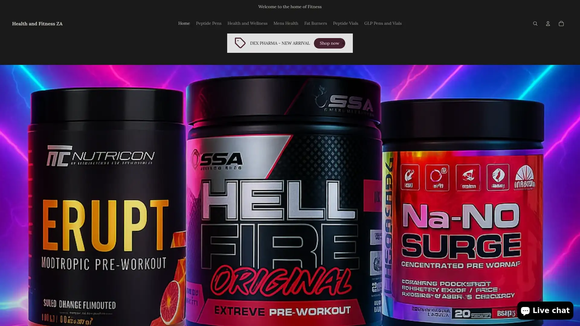 healthandfitnessza.com screenshot