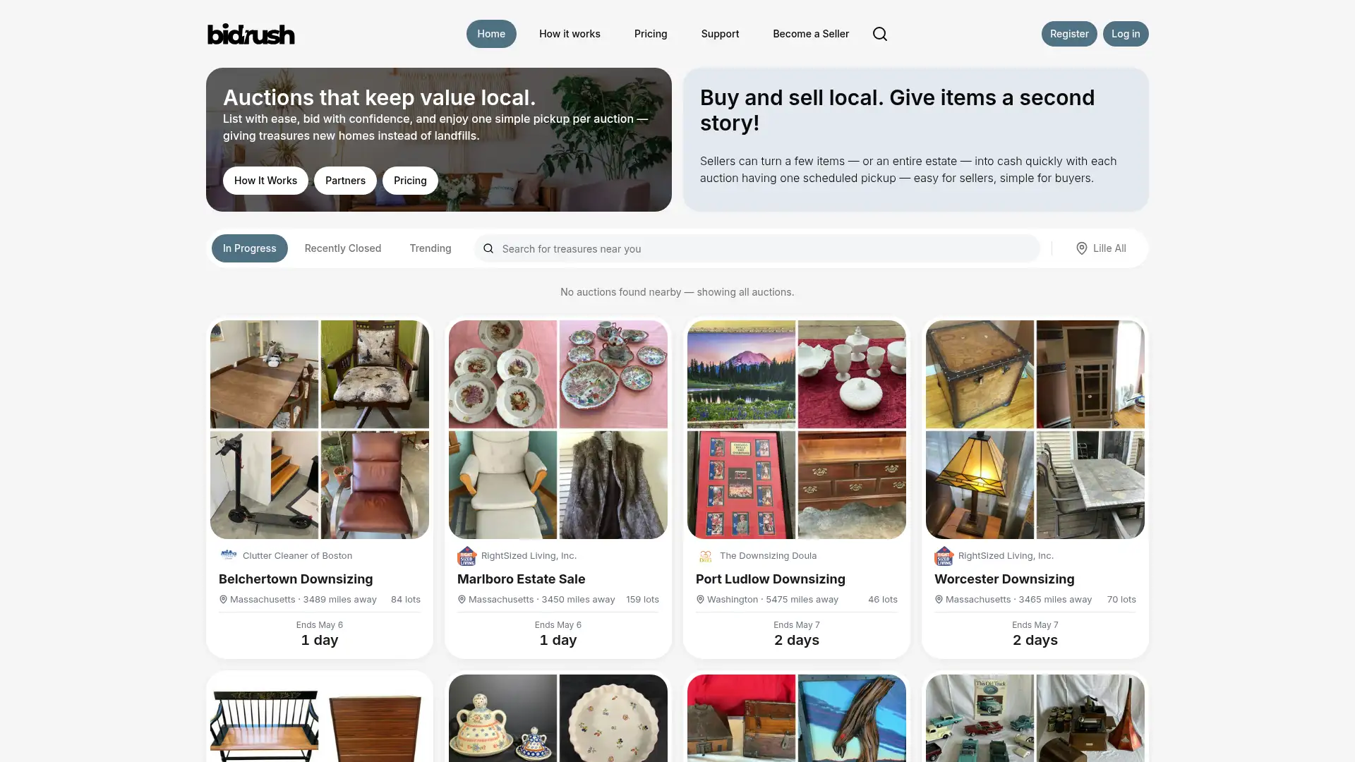 bidrush.com screenshot