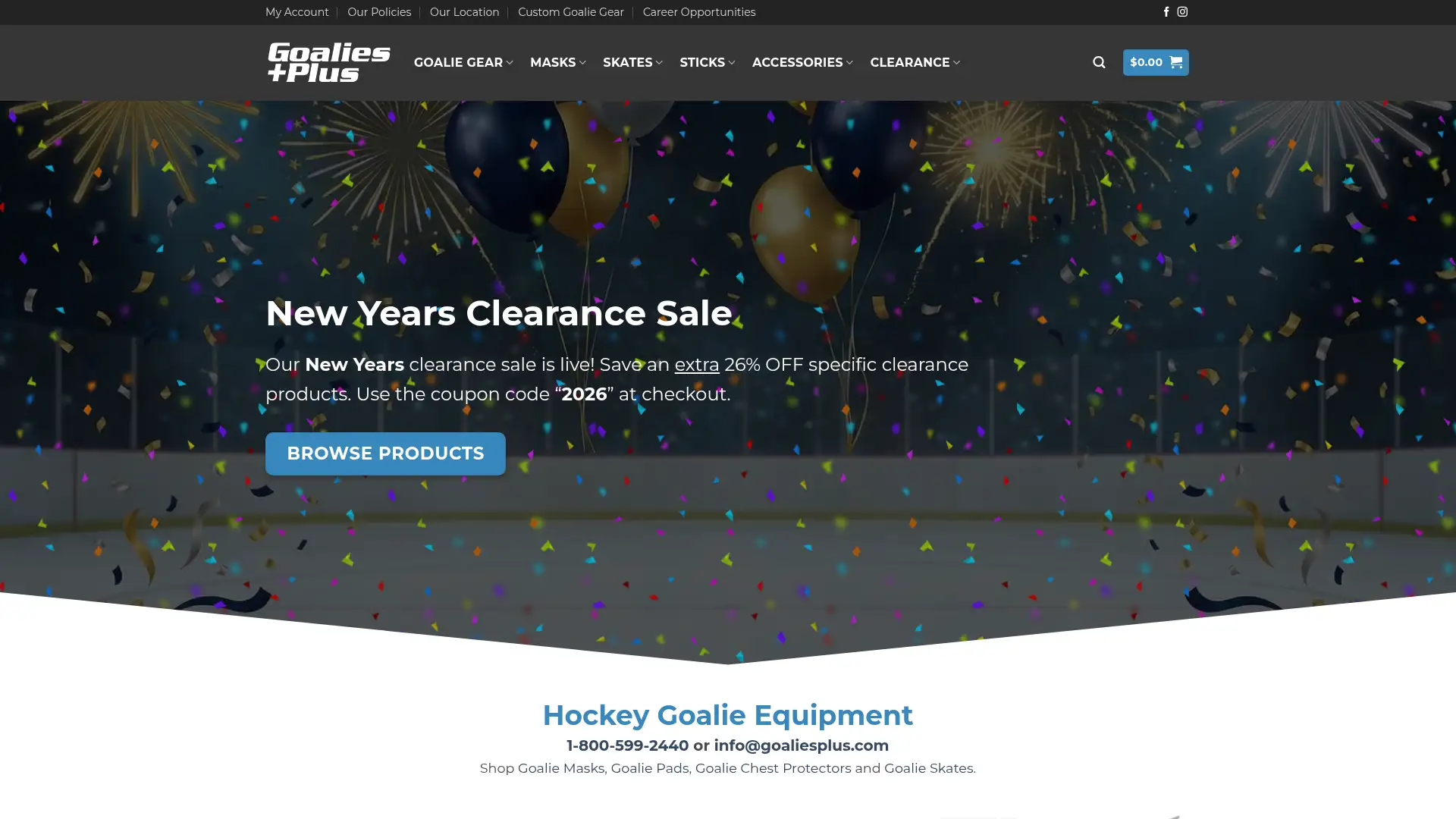 goaliesplus.com screenshot