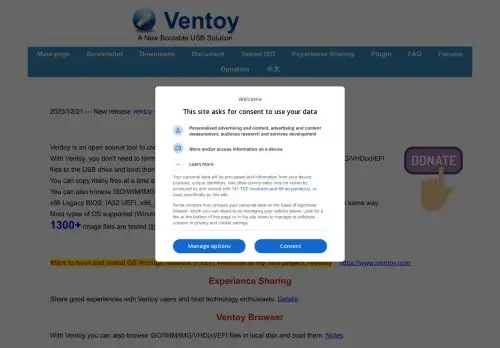 ventoy.net screenshot