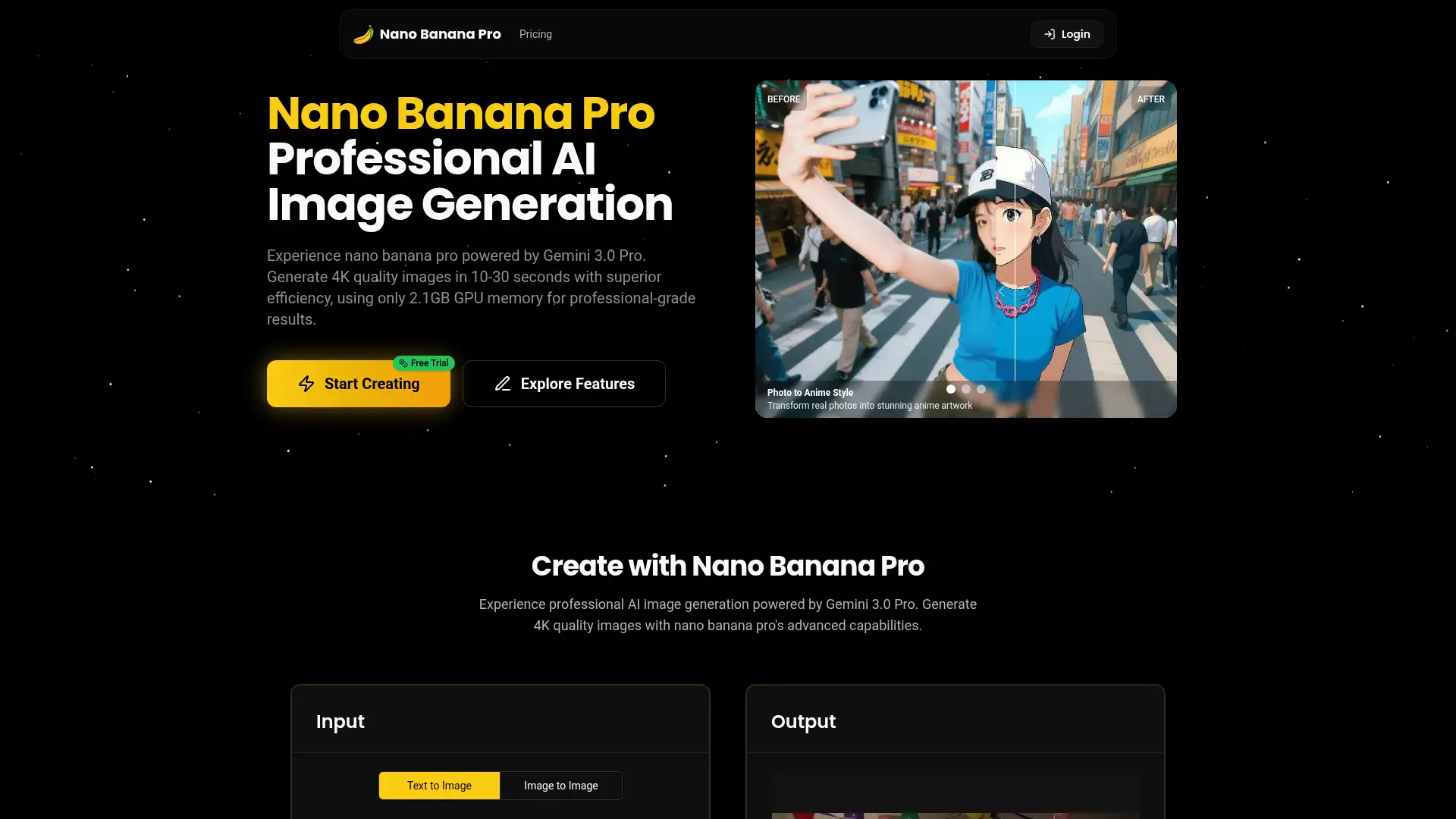 nanobananapro.art screenshot