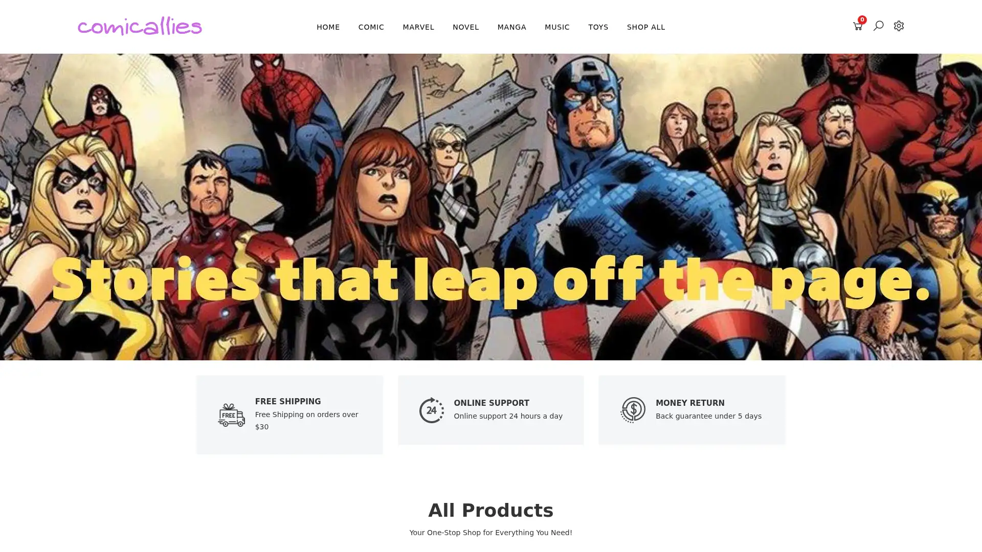 comicallies.com screenshot