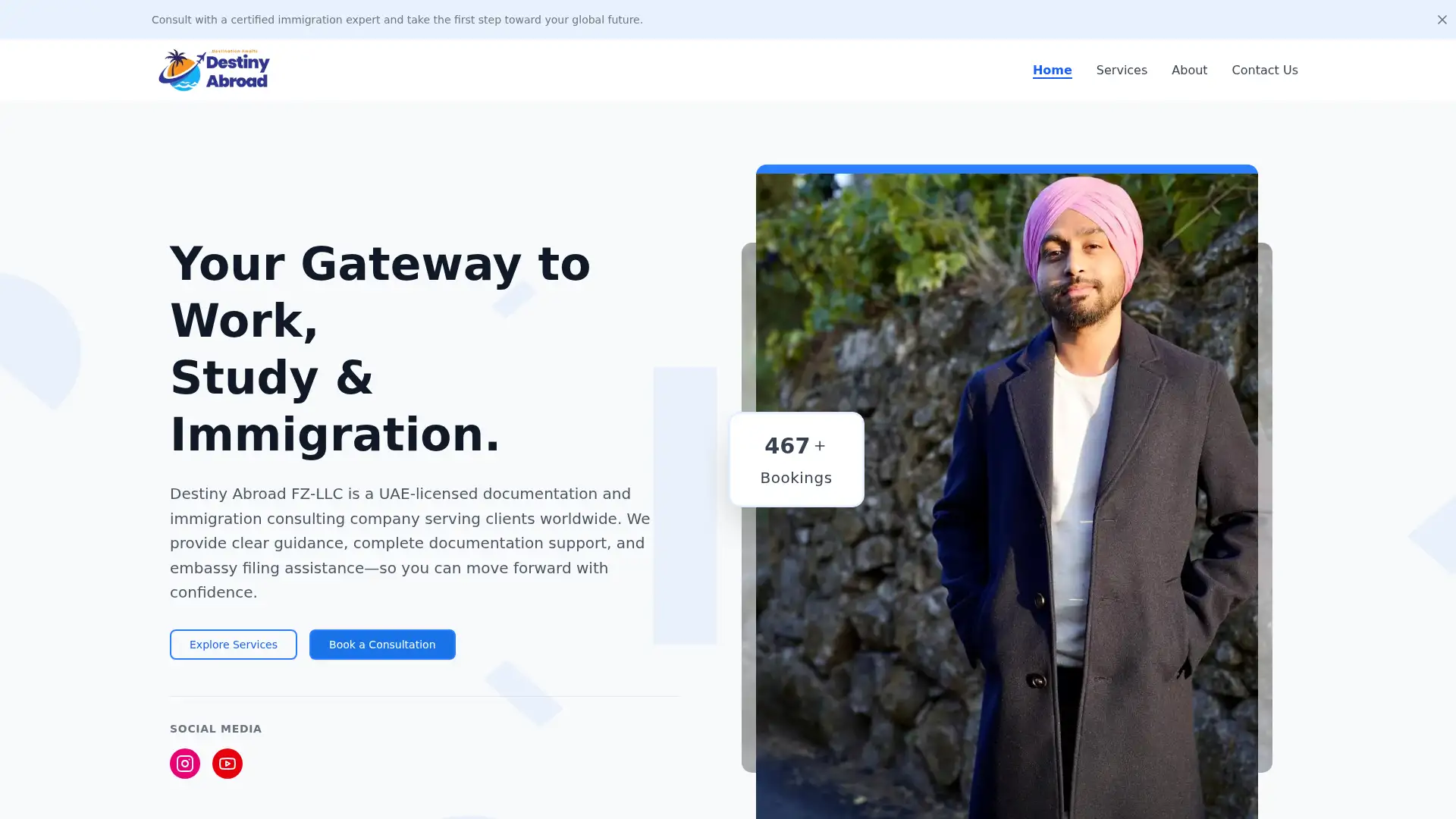 destinyabroad.ae screenshot