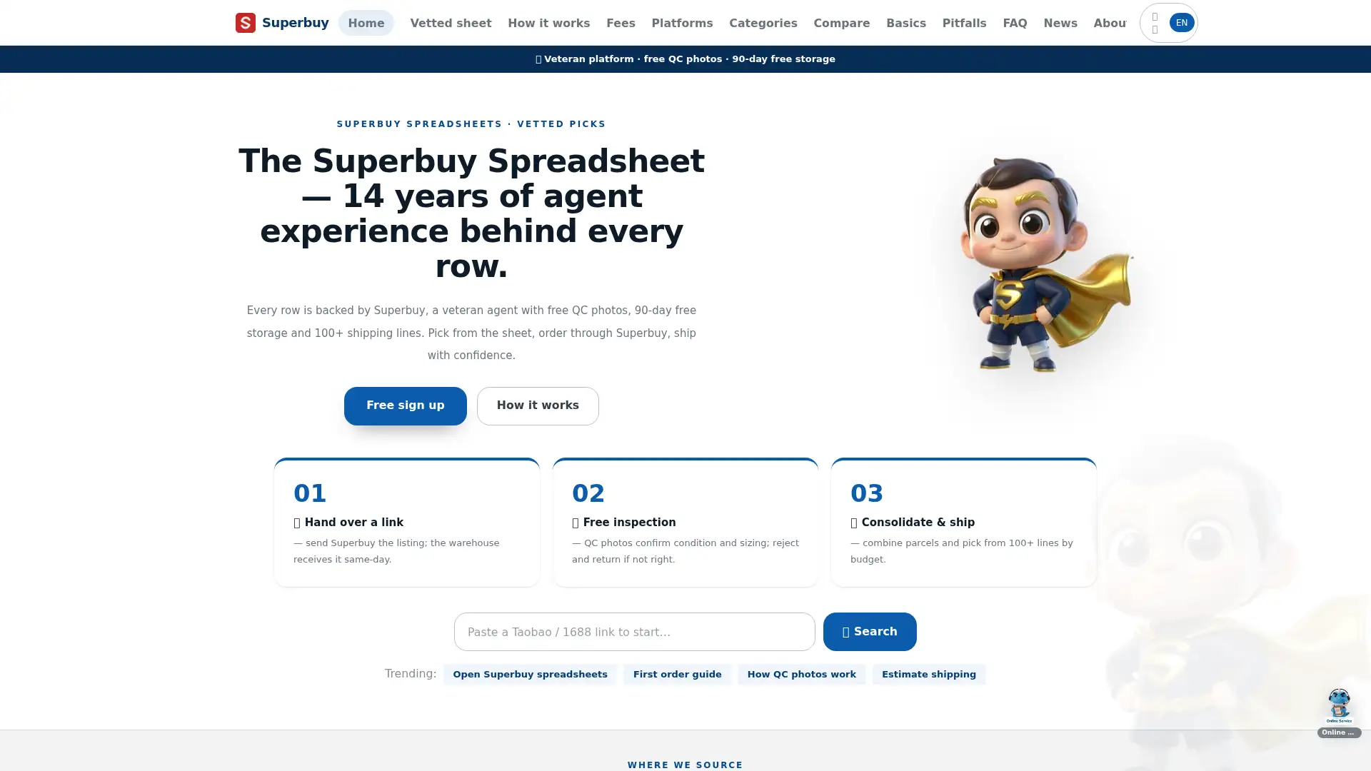 superbuy.spreadsheet.tv screenshot