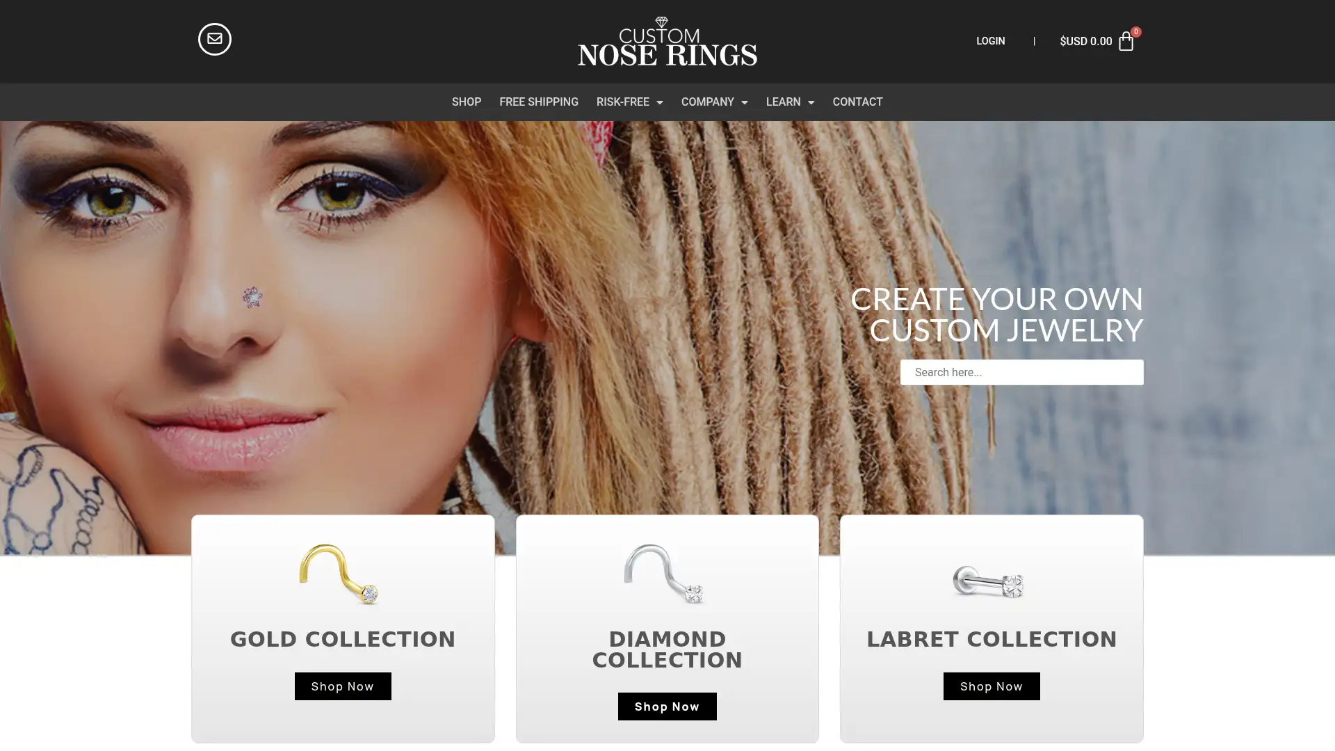 customnoserings.com screenshot