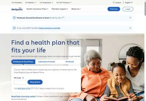 wellpoint.com screenshot