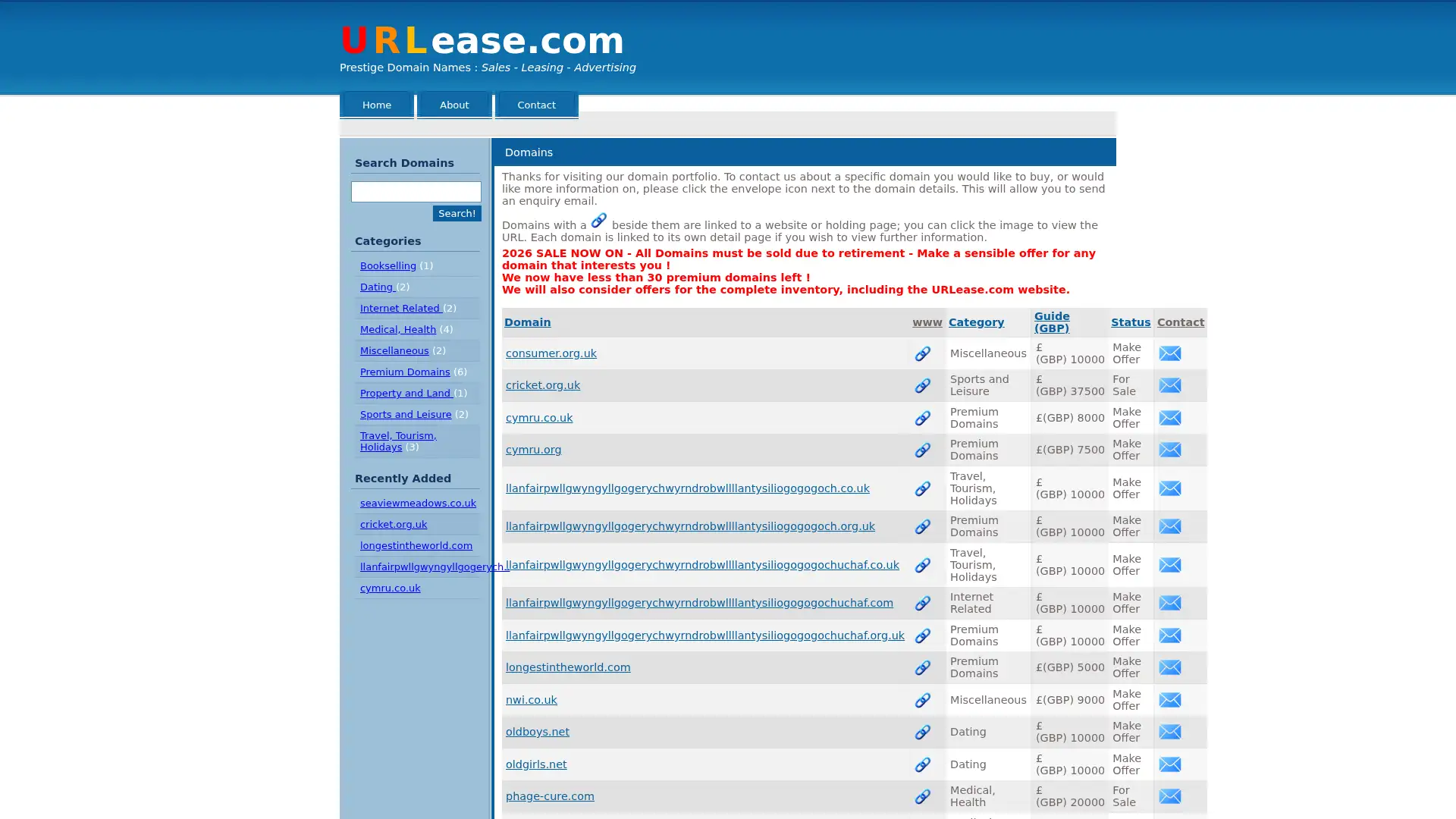 urlease.com screenshot