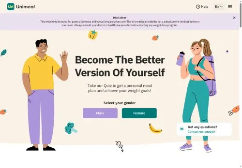 unimeal.com screenshot