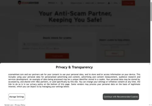 scamadviser.com screenshot