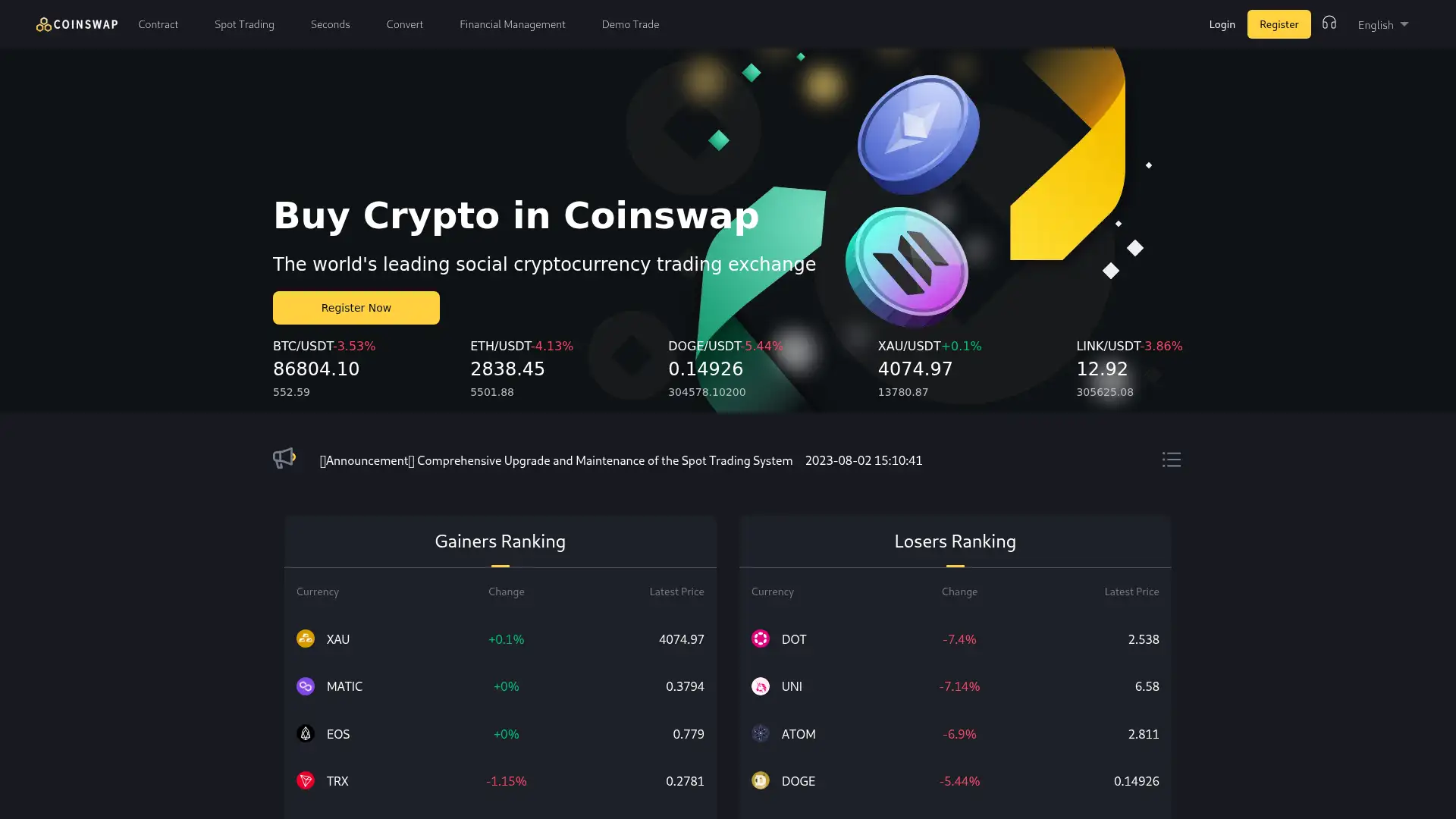 coinswapx.win screenshot