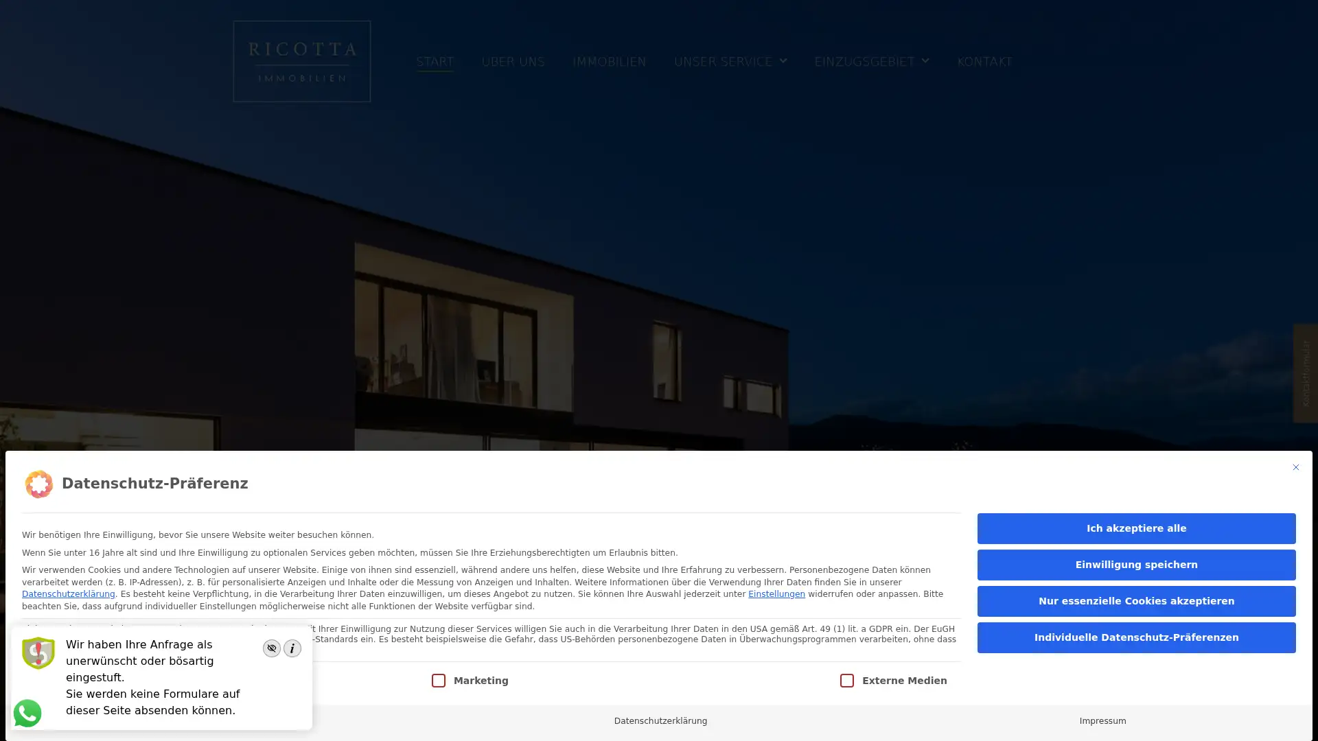 ricotta-immobilien.de screenshot