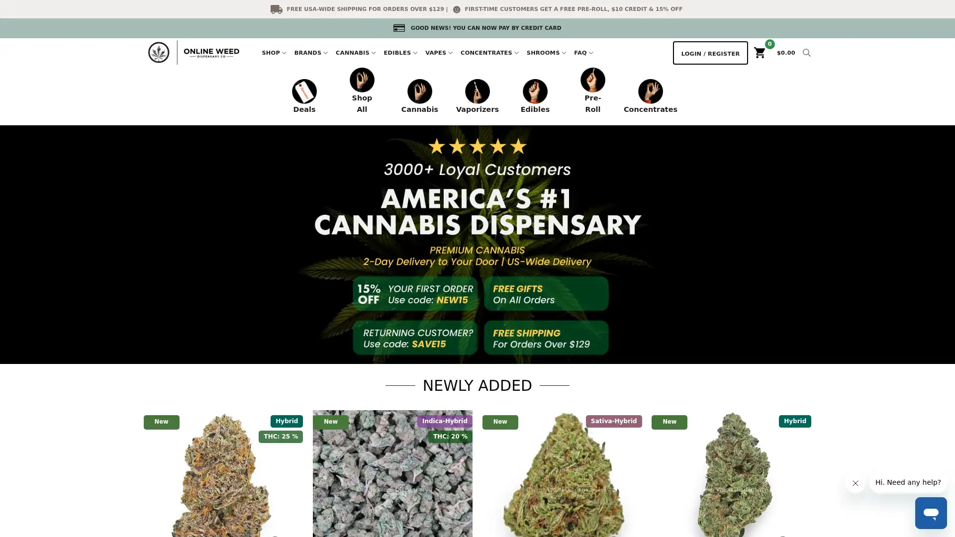 onlineweeddispensary.co screenshot