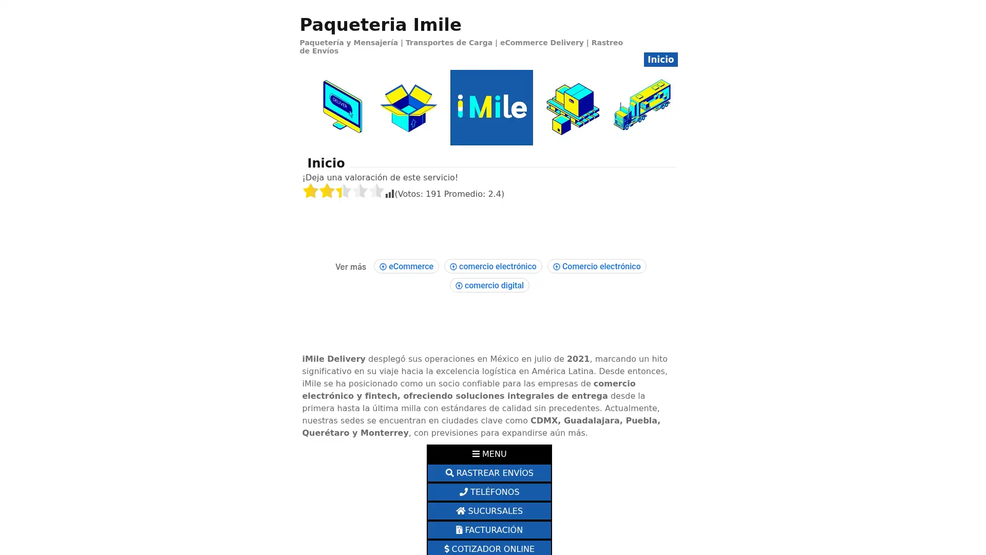 paqueteriaimile.com.mx screenshot