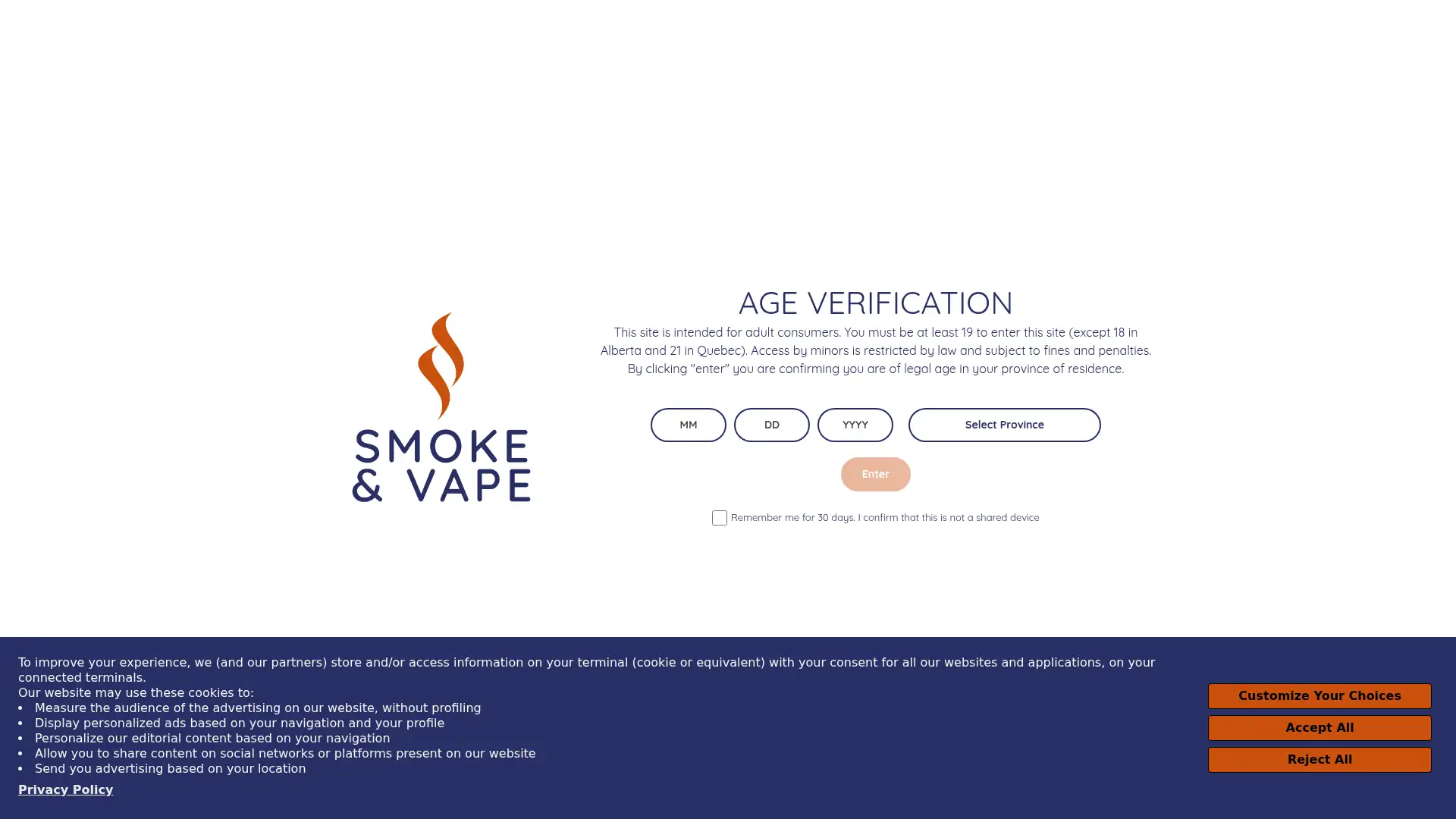 smokeandvape.ca screenshot