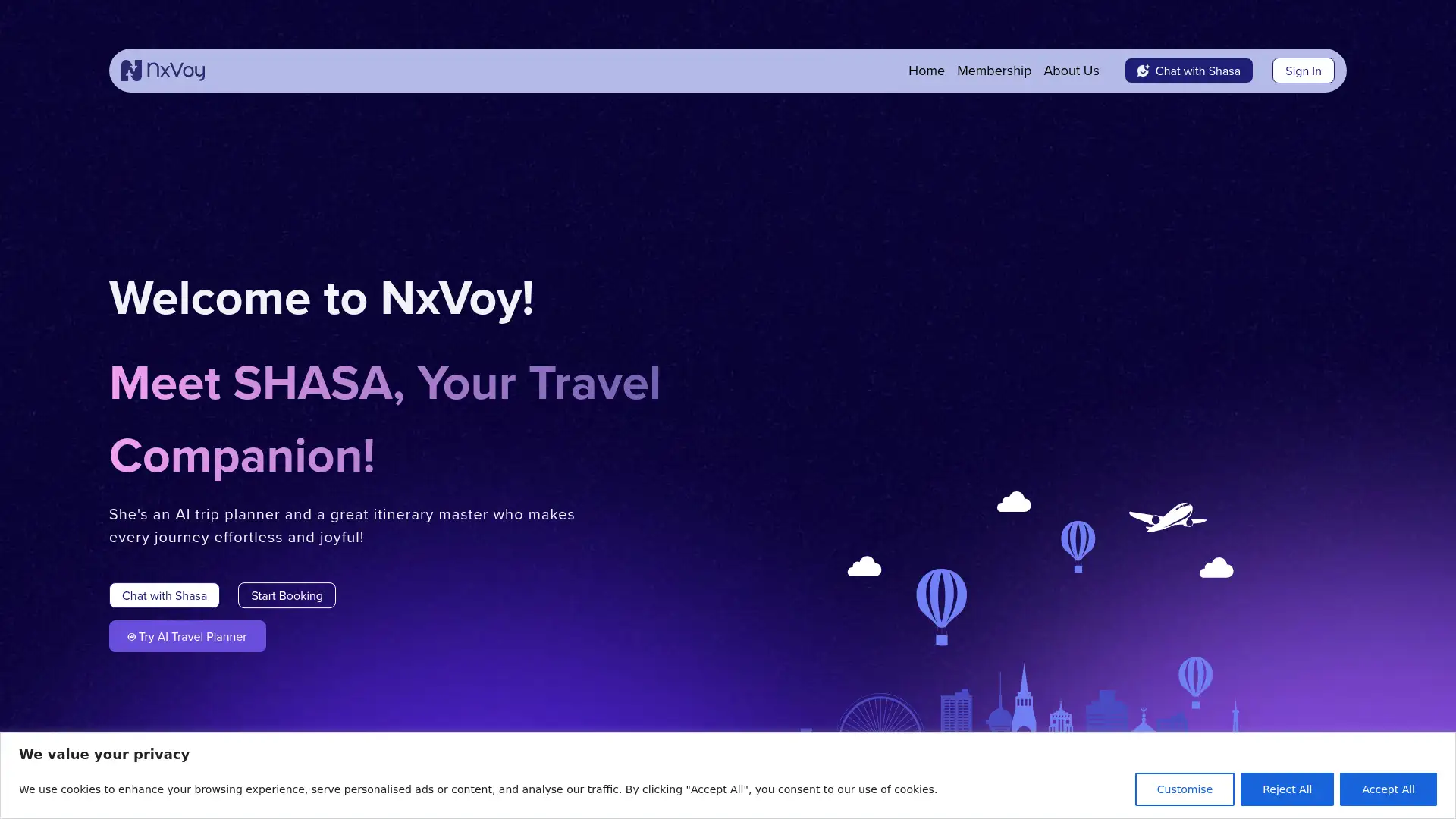 nxvoytrips.ai screenshot