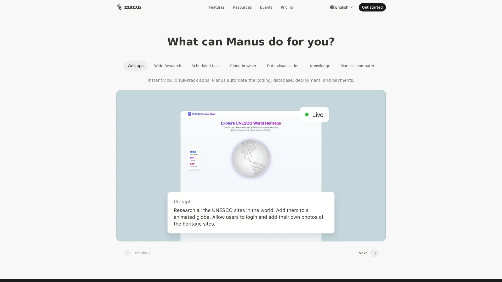 manus.space screenshot