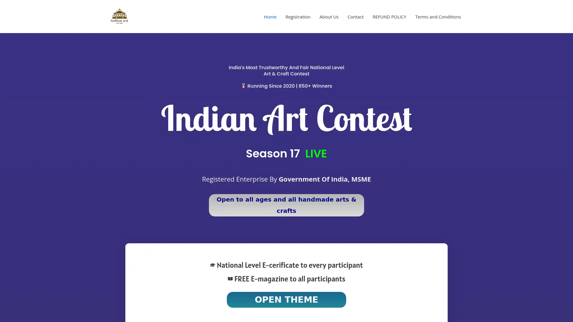 artcontest.in screenshot