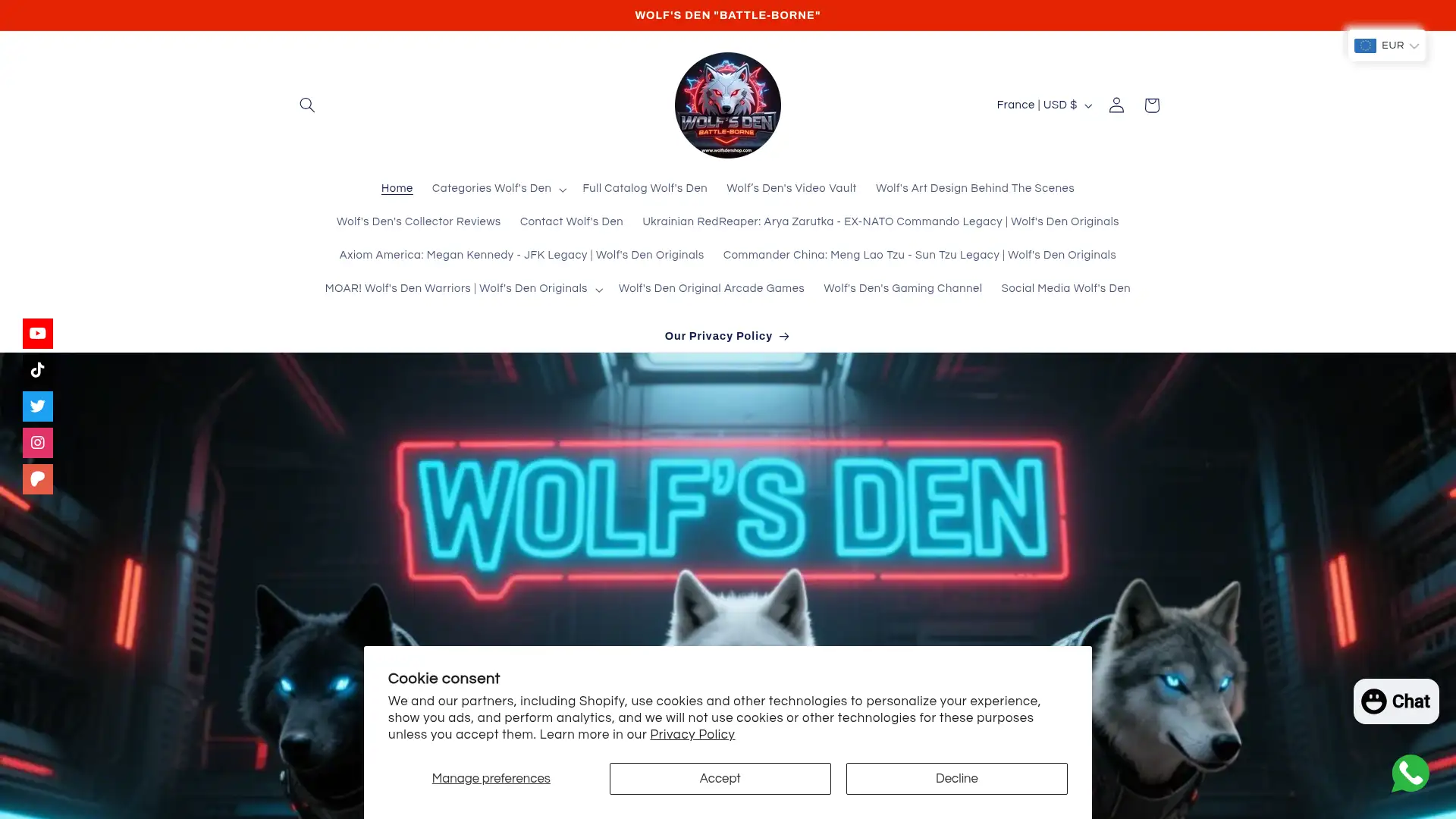 wolfsdenshop.com screenshot